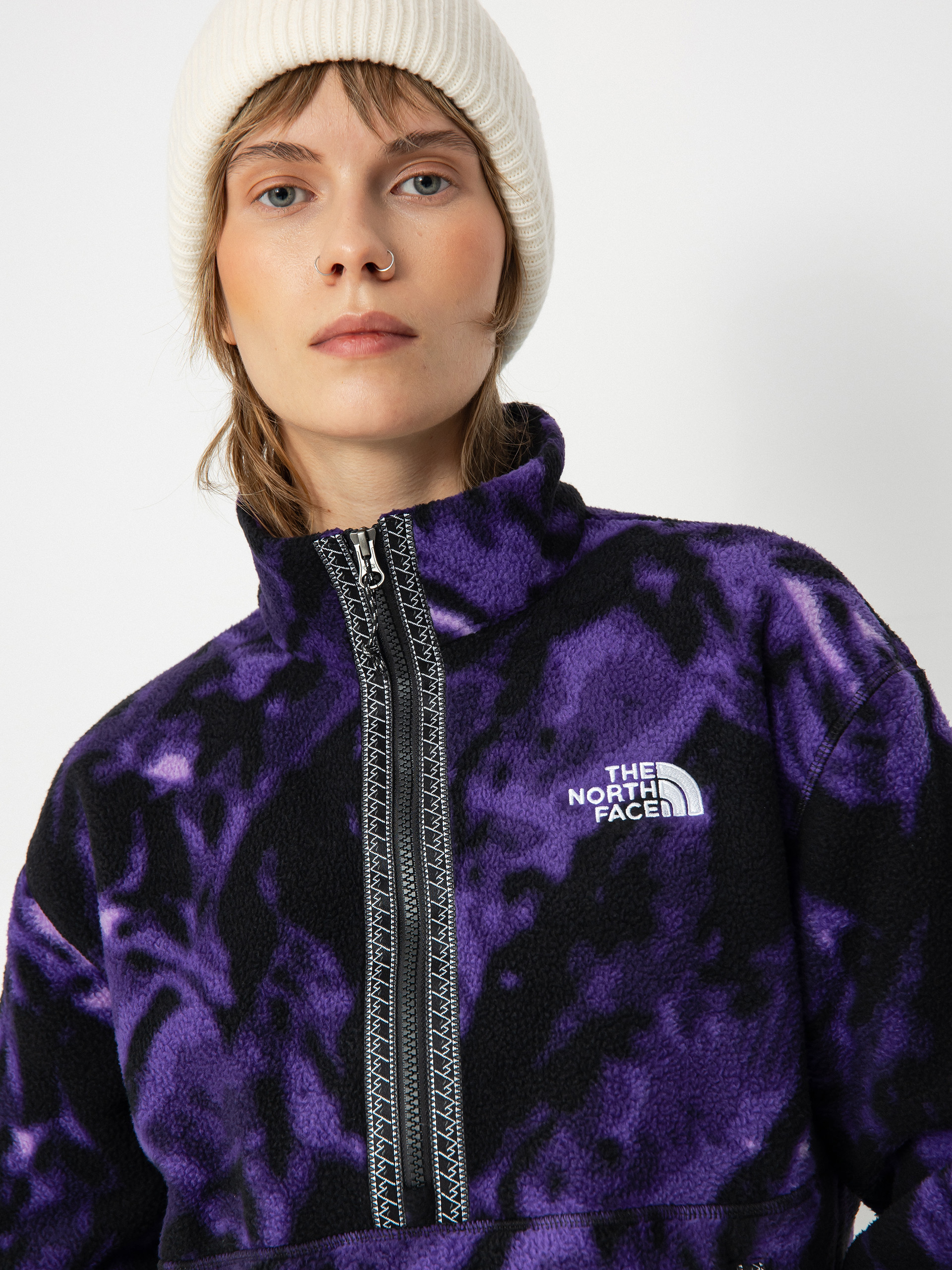 Womens The North Face Fleece  Tnf Fleeski 1/4 Zip (peak purple 3d summit m)