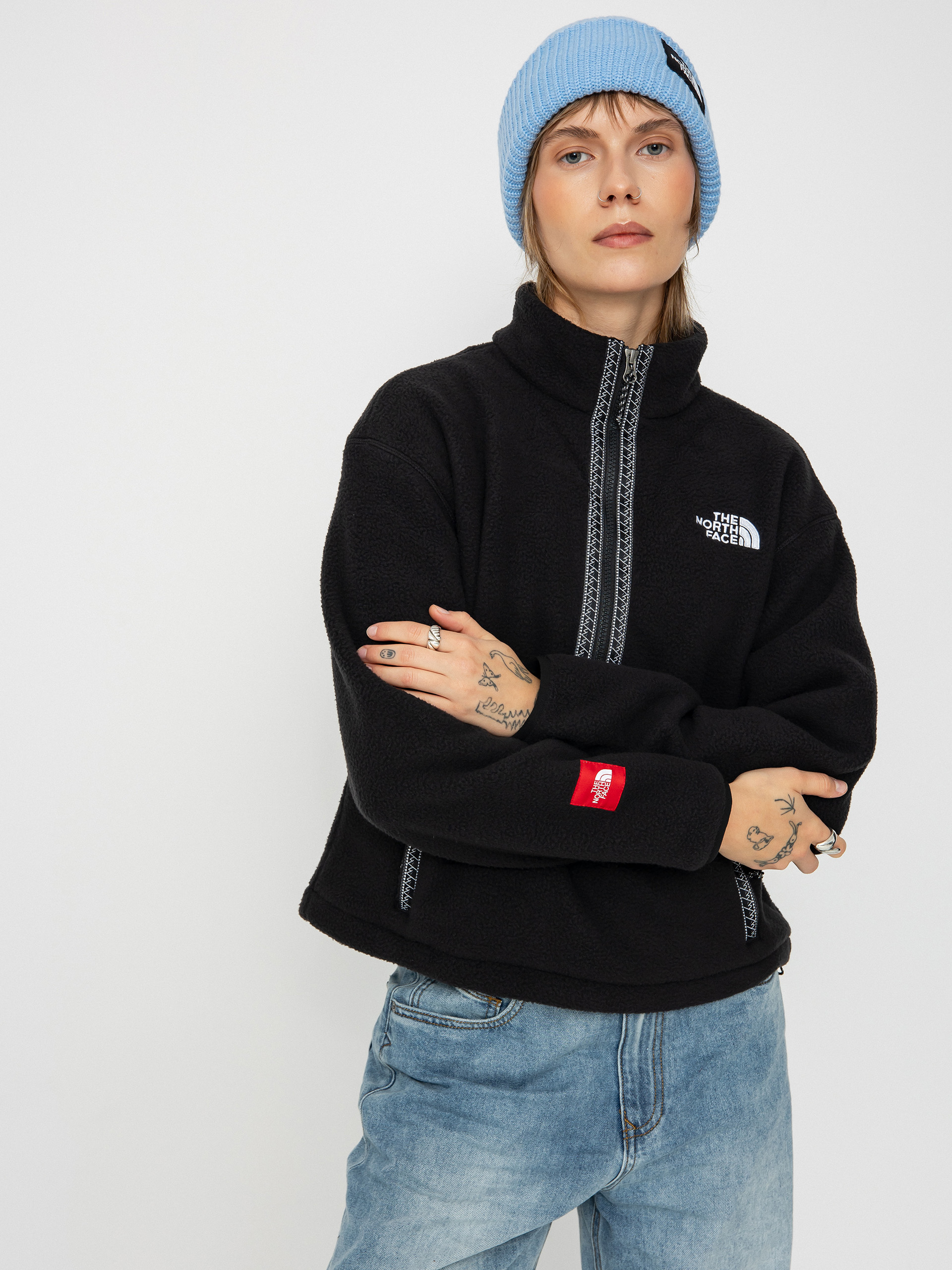 Damen The North Face Fleece Jacke Tnf Fleeski 1/4 Zip (tnf black)