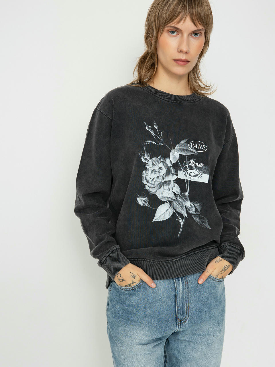 Vans Damask Bff Crew Wmn Sweatshirt (black)