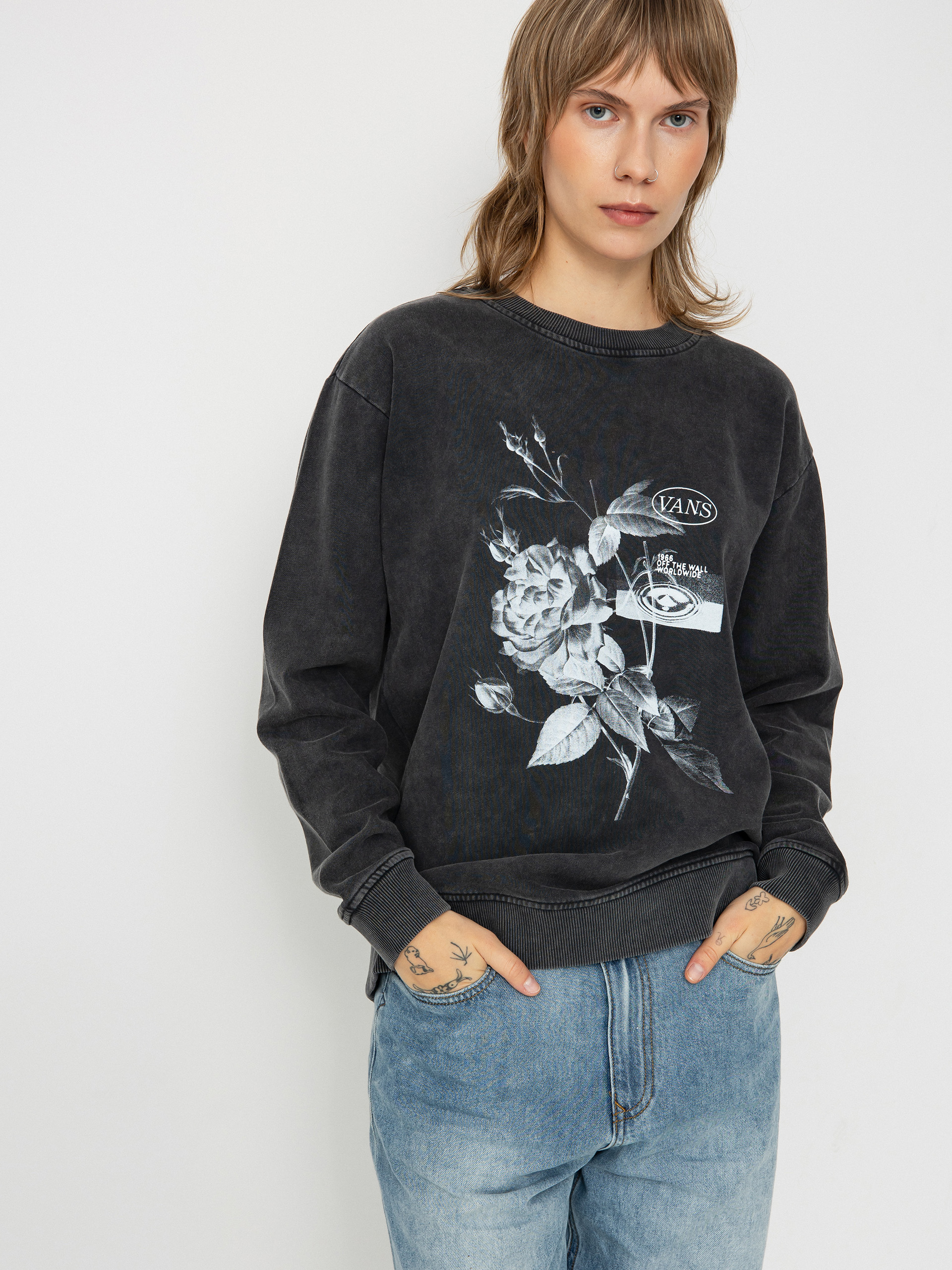 Vans Damask Bff Crew Wmn Sweatshirt (black)