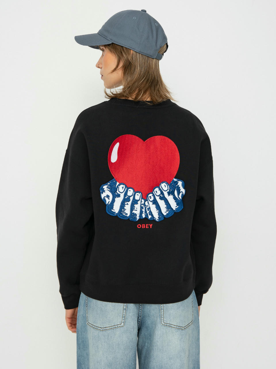 OBEY Sweatshirt Heart Wmn (digital black)