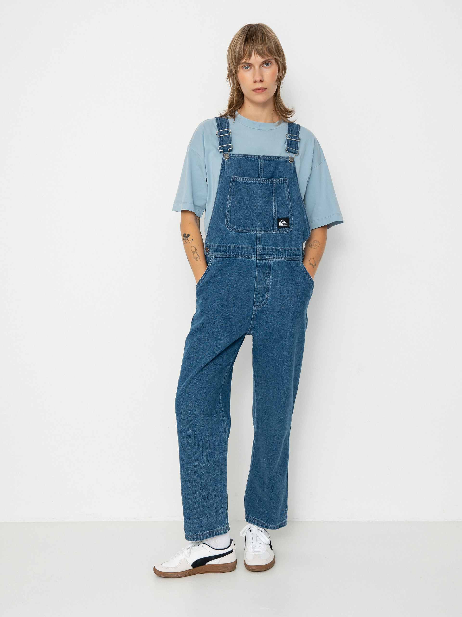 Quiksilver Uni Classic Denim Dungaree Wmn Pants - blue (estate blue)