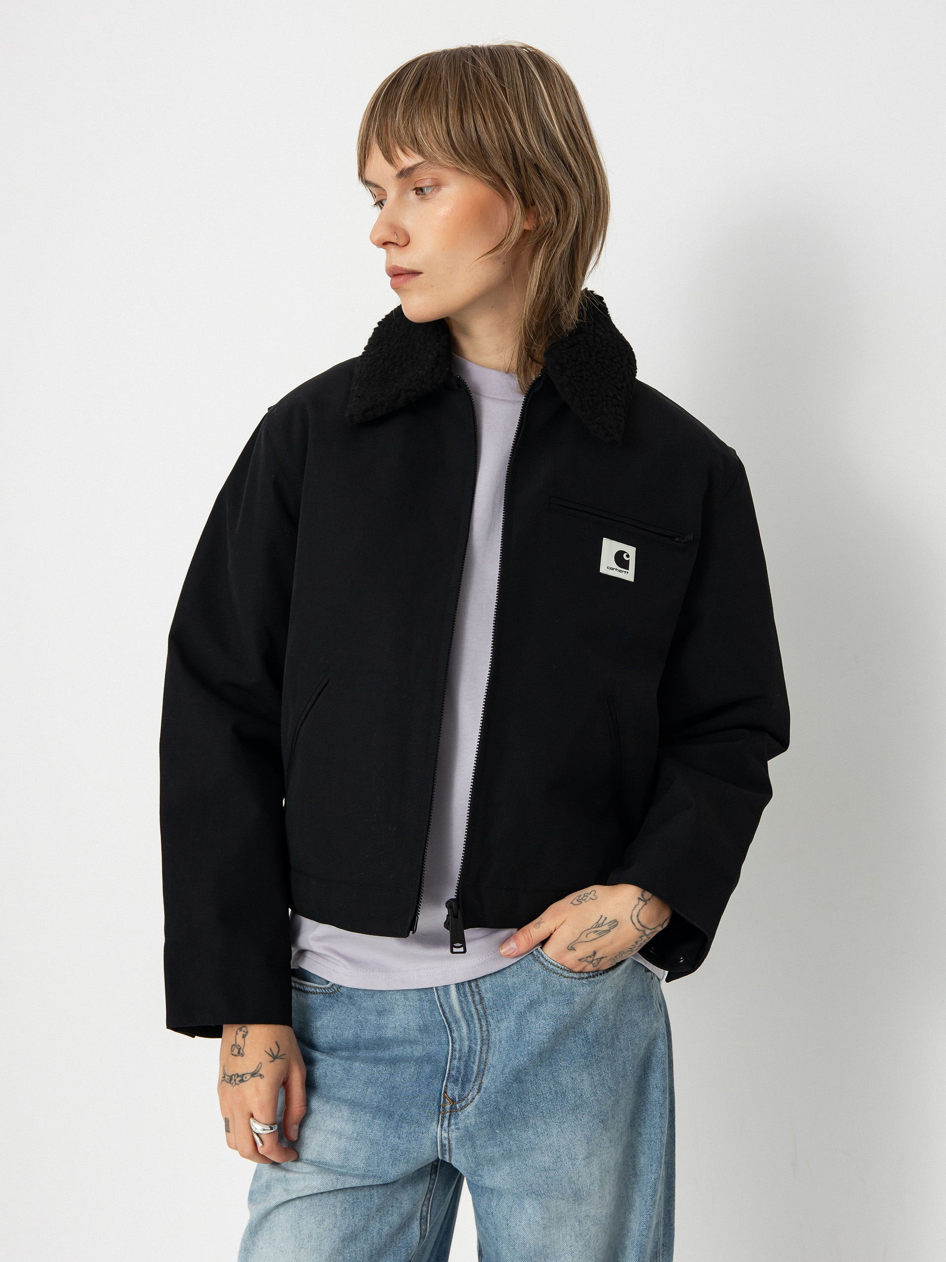 Carhartt WIP Jacket Newkirk Wmn - black (black/camo leo/tamarind)