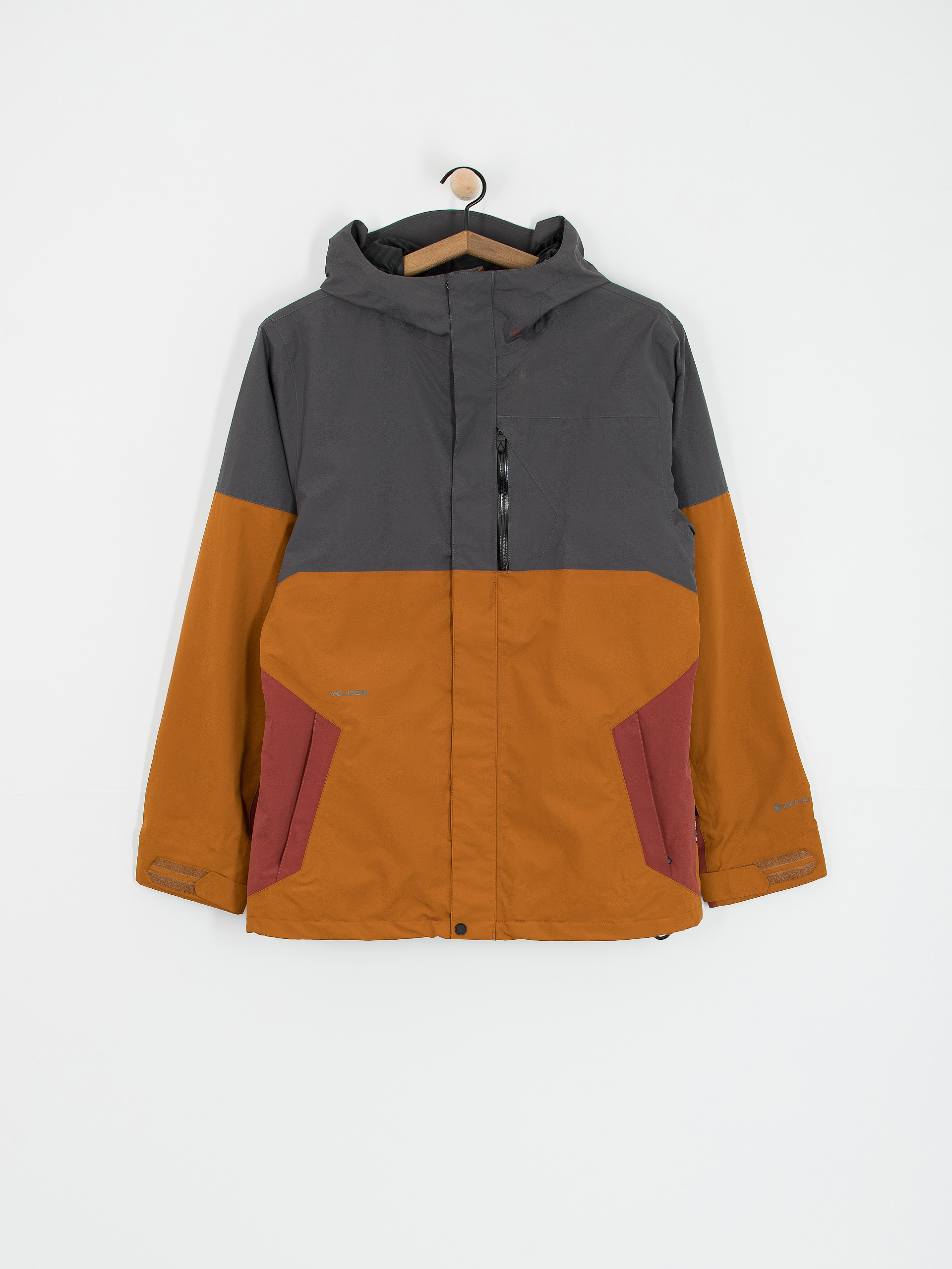 スノーボード VOLCOM MENS L GORE-TEX JACKET - BROWN Volcom - L Gore-Tex Insulated Jacket - Brown – Board Of Missoula