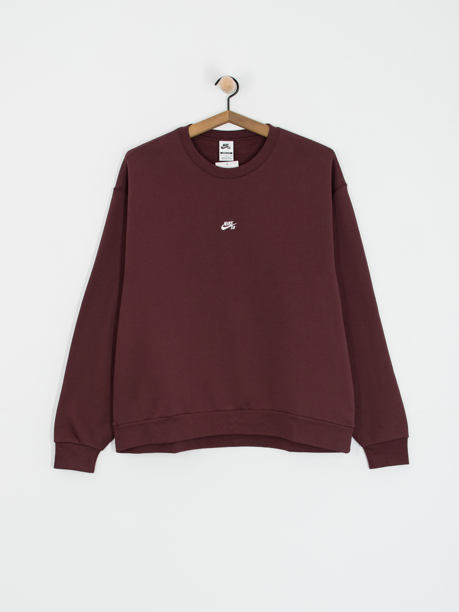 Nike SB Essential Logo Crew Sweatshirt grey burgundy crush white