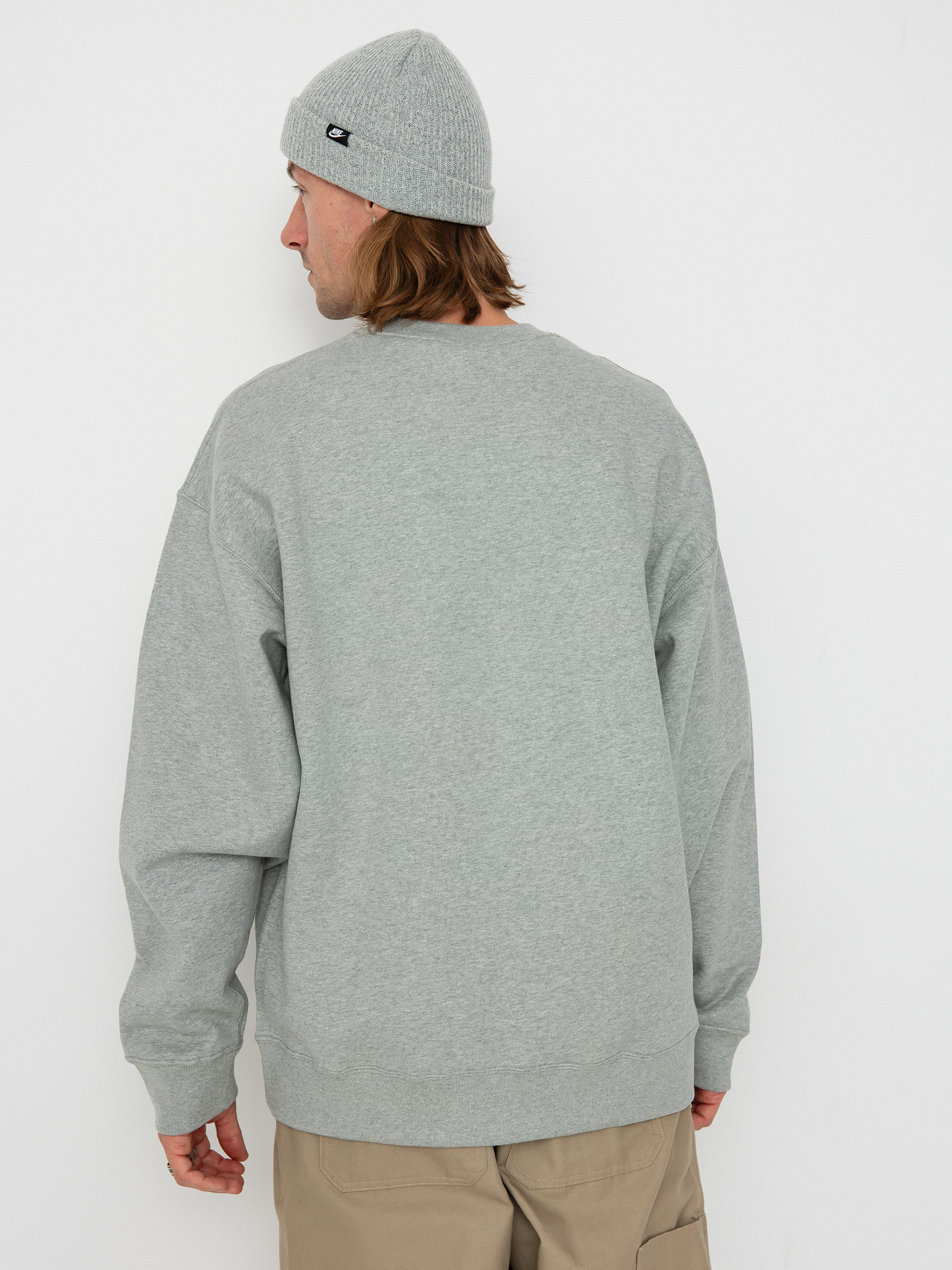 Nike SB Solo Swoosh Sweatshirt (dk grey heather/white)