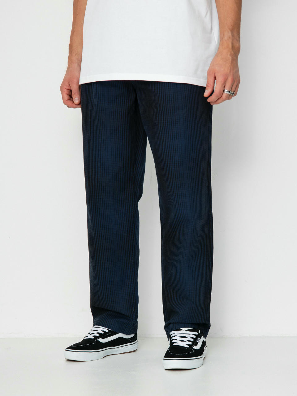 Vans Authentic Chino Loose Tapered Plaid Pants (dress blues/black)