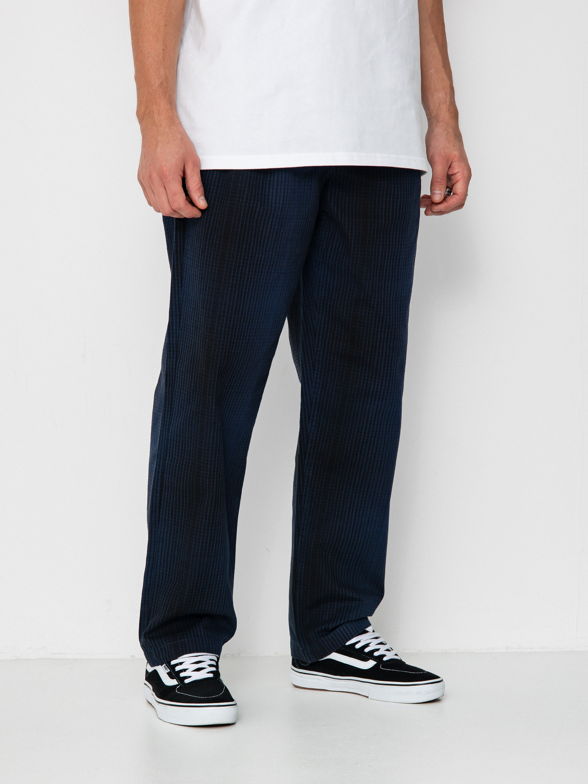 Vans Authentic Chino Loose Tapered Plaid Pants (dress blues/black)