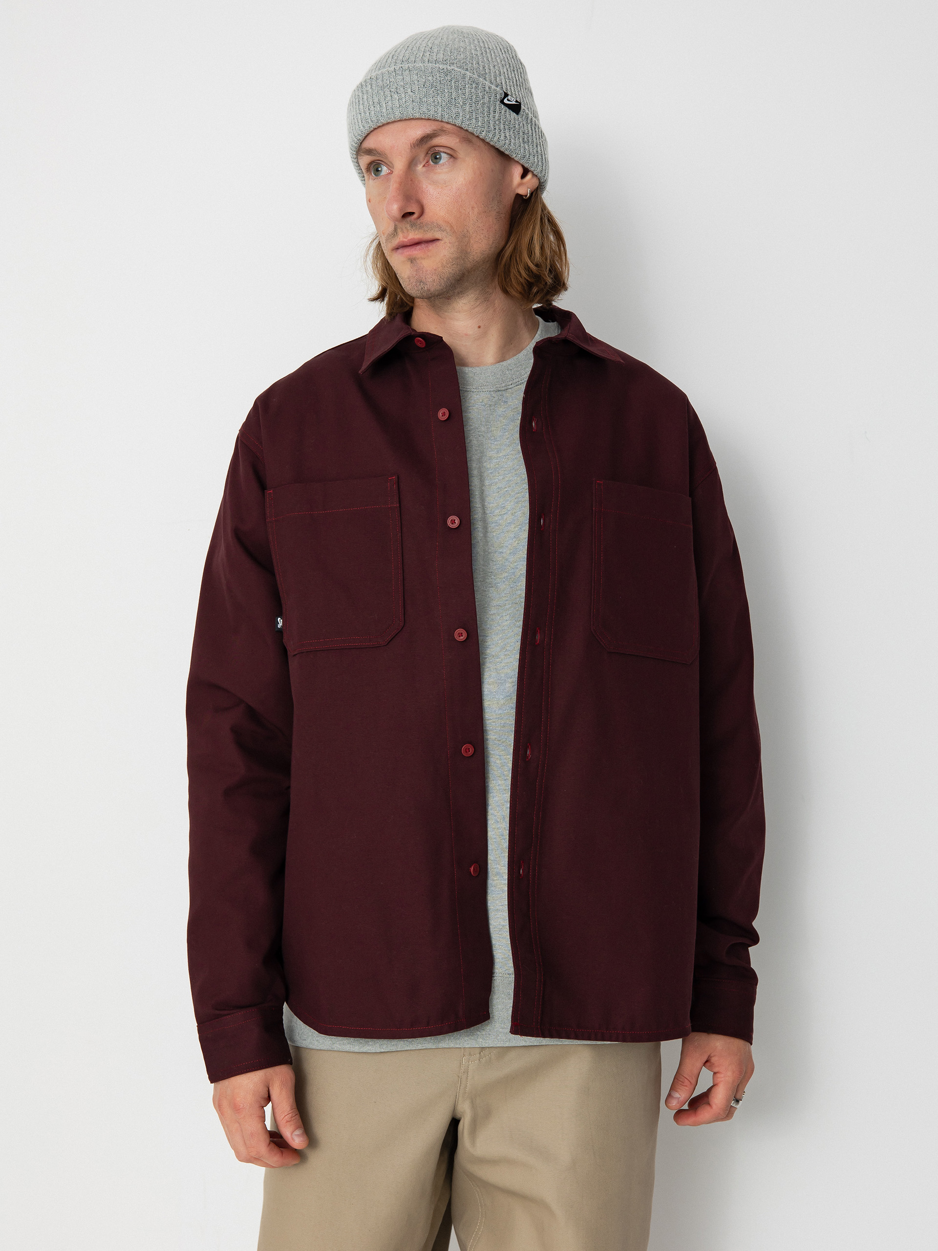 Nike SB Essential Woven Shirt (burgundy crush/white)