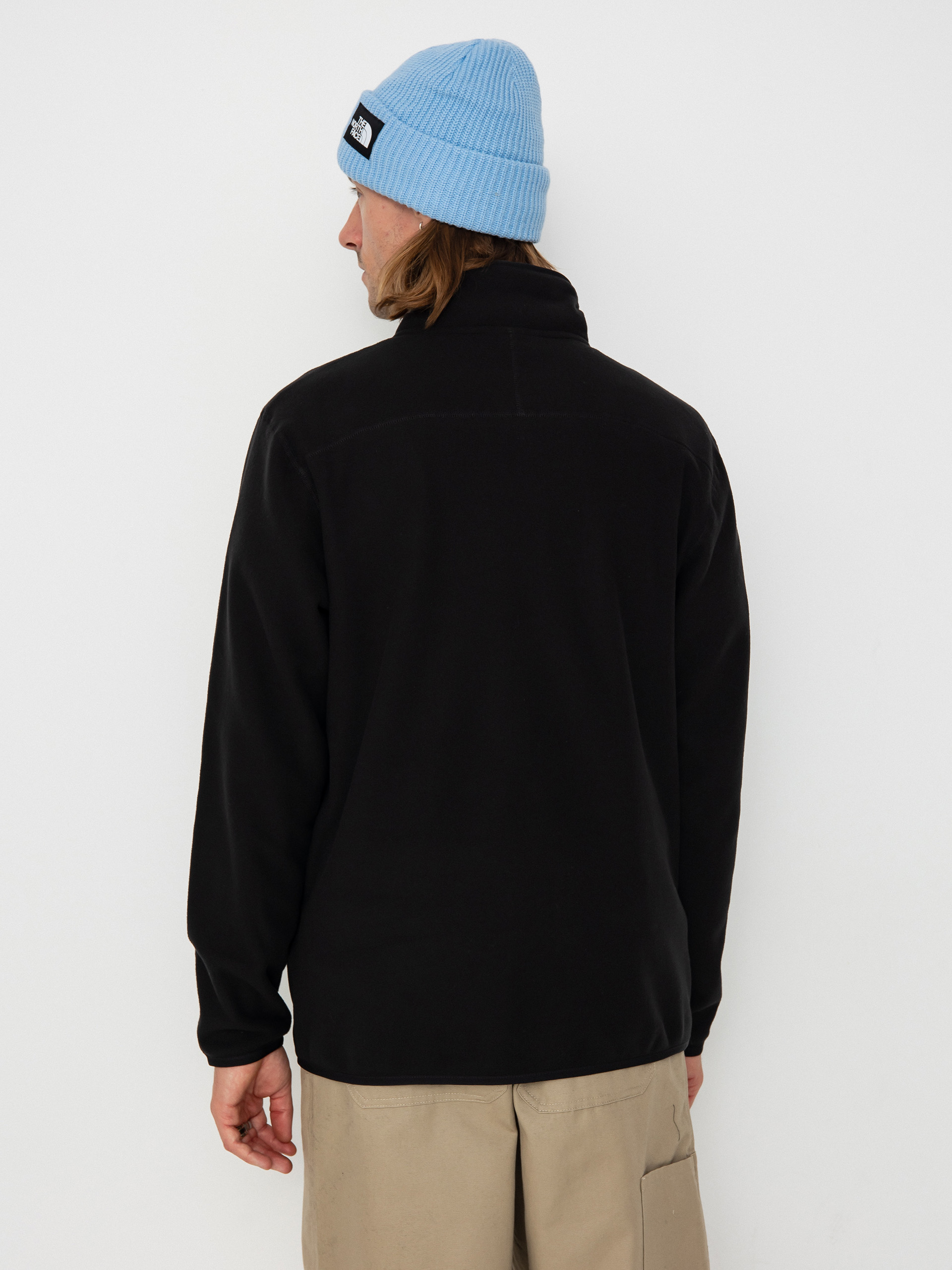 Mens The North Face Fleece  Glacier 1/4 Zip Embroidered Logo (tnf black npf)