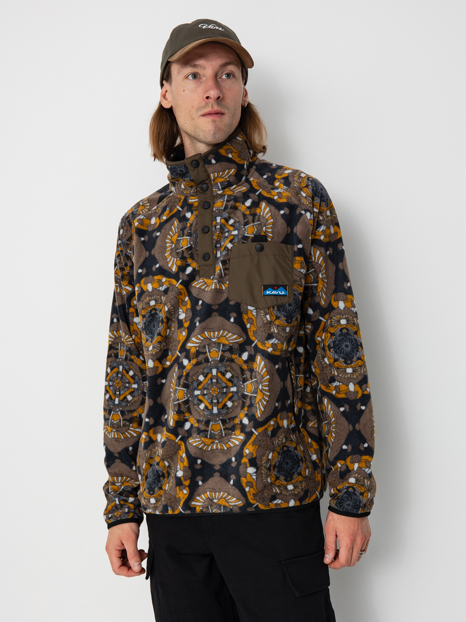 Kavu Fleece Teannaway multicolor mushroom montage