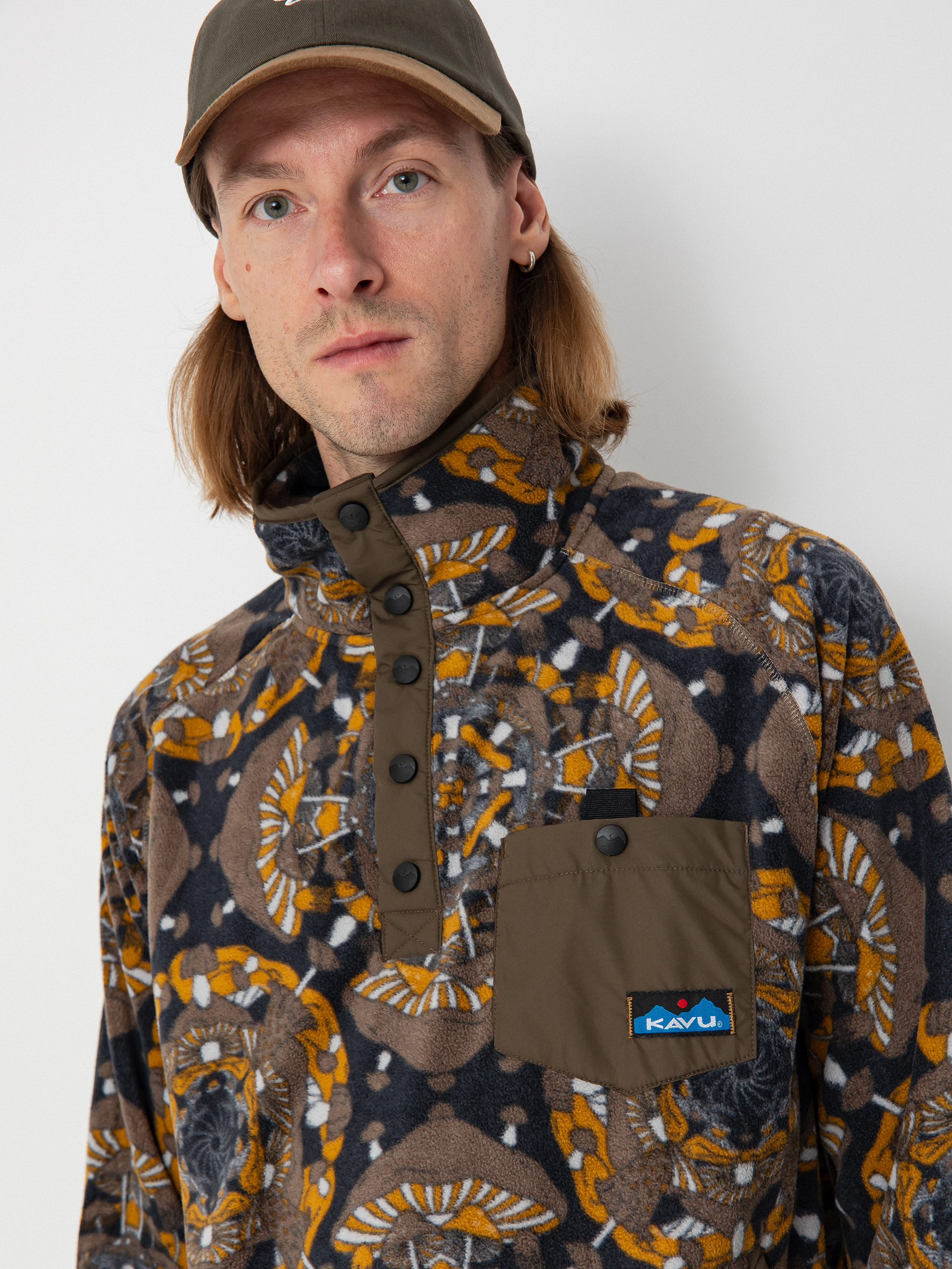 Herren Kavu Fleece Jacke Teannaway (mushroom montage)