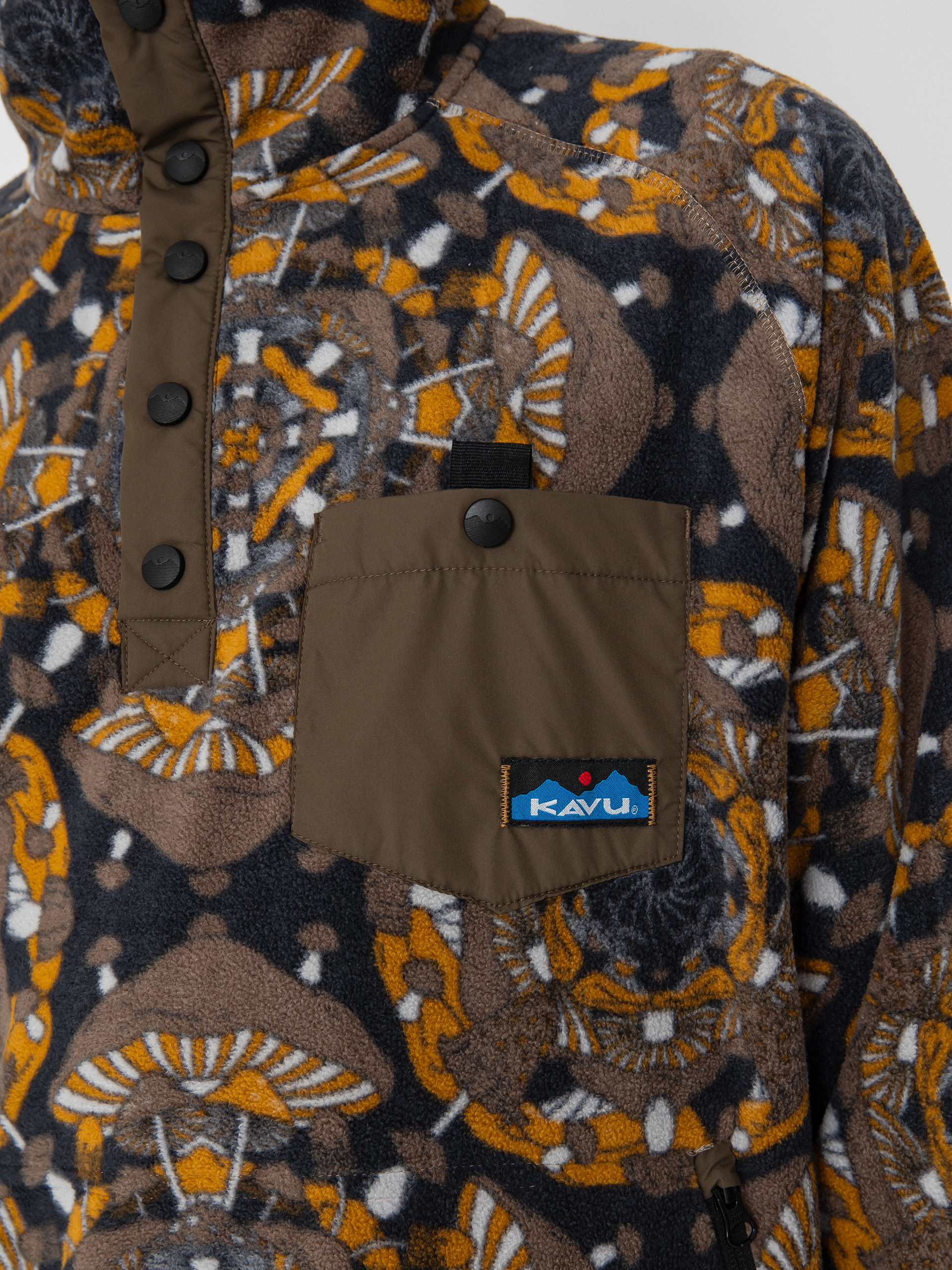 Herren Kavu Fleece Jacke Teannaway (mushroom montage)