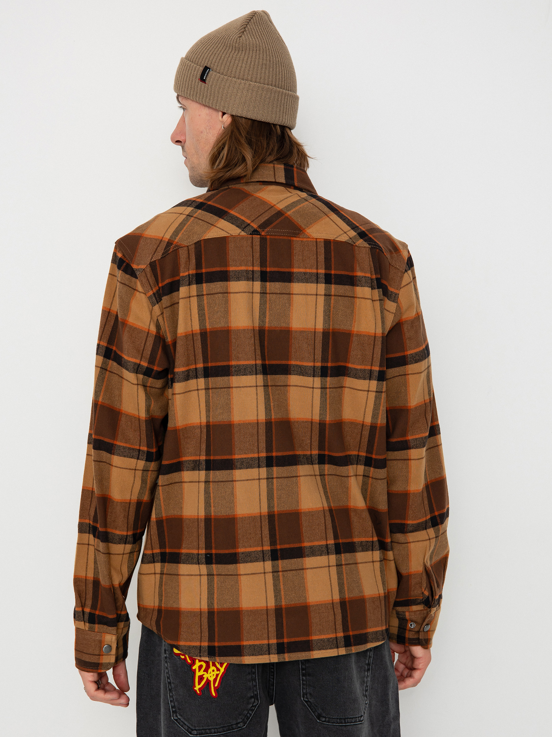 Brixton Hemd Builders Bowery Str Wr Ls (burro brown/pinecone brown/bla)