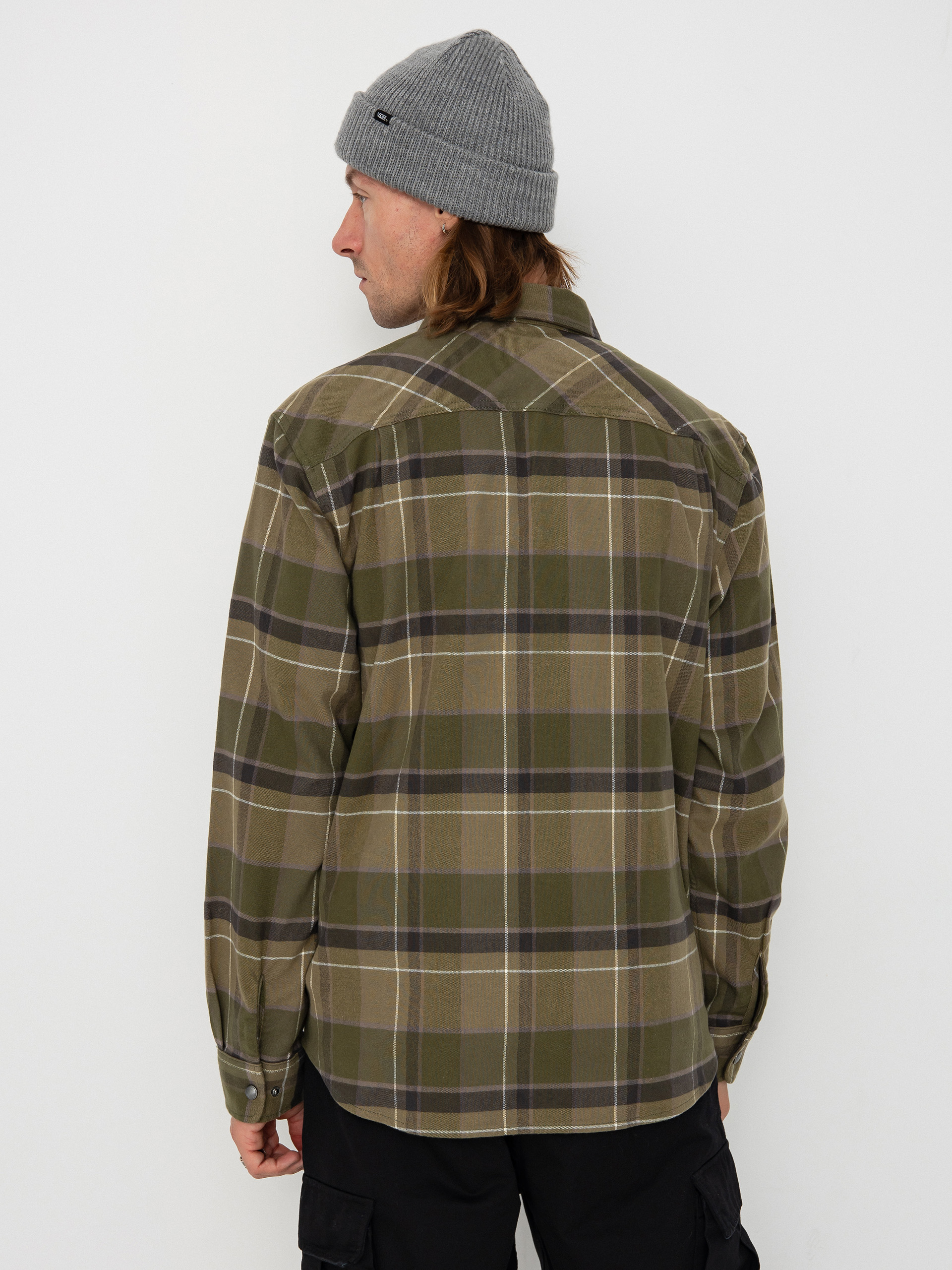 Brixton Shirt Builders Bowery Str Wr Ls (dill/olive surplus/washed blac)