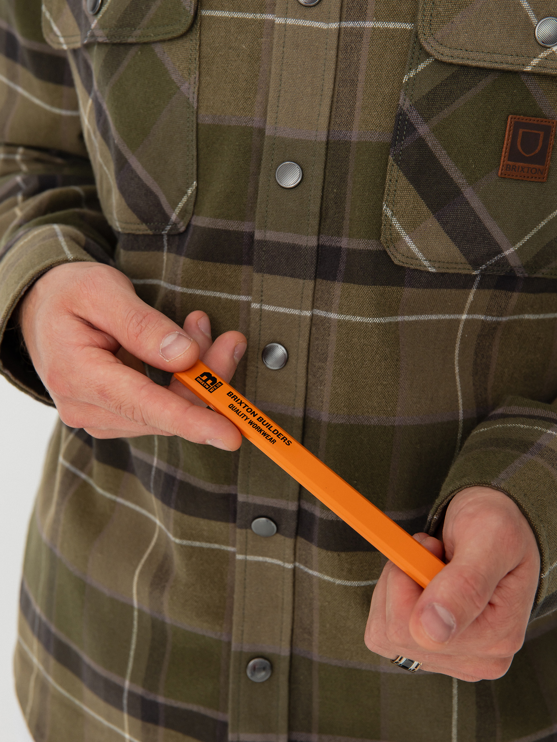 Brixton Shirt Builders Bowery Str Wr Ls (dill/olive surplus/washed blac)