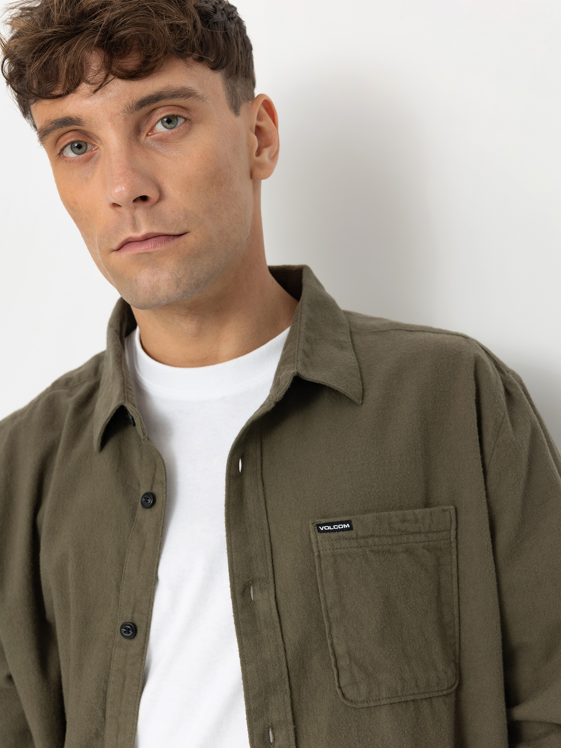 Volcom Caden Solid Ls Shirt (wintermoss)