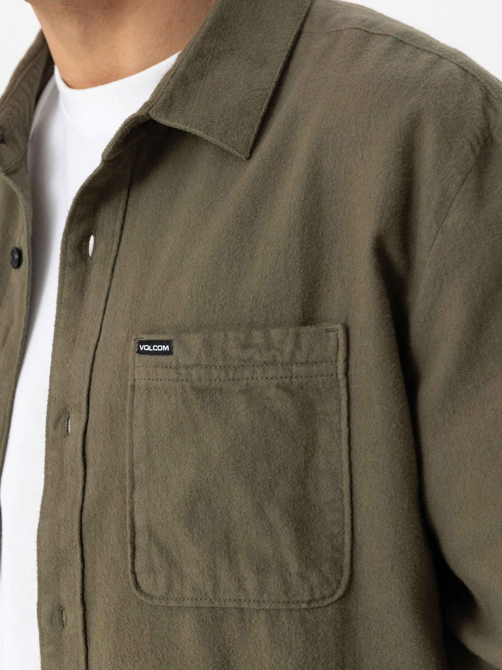 Volcom Caden Solid Ls Shirt (wintermoss)