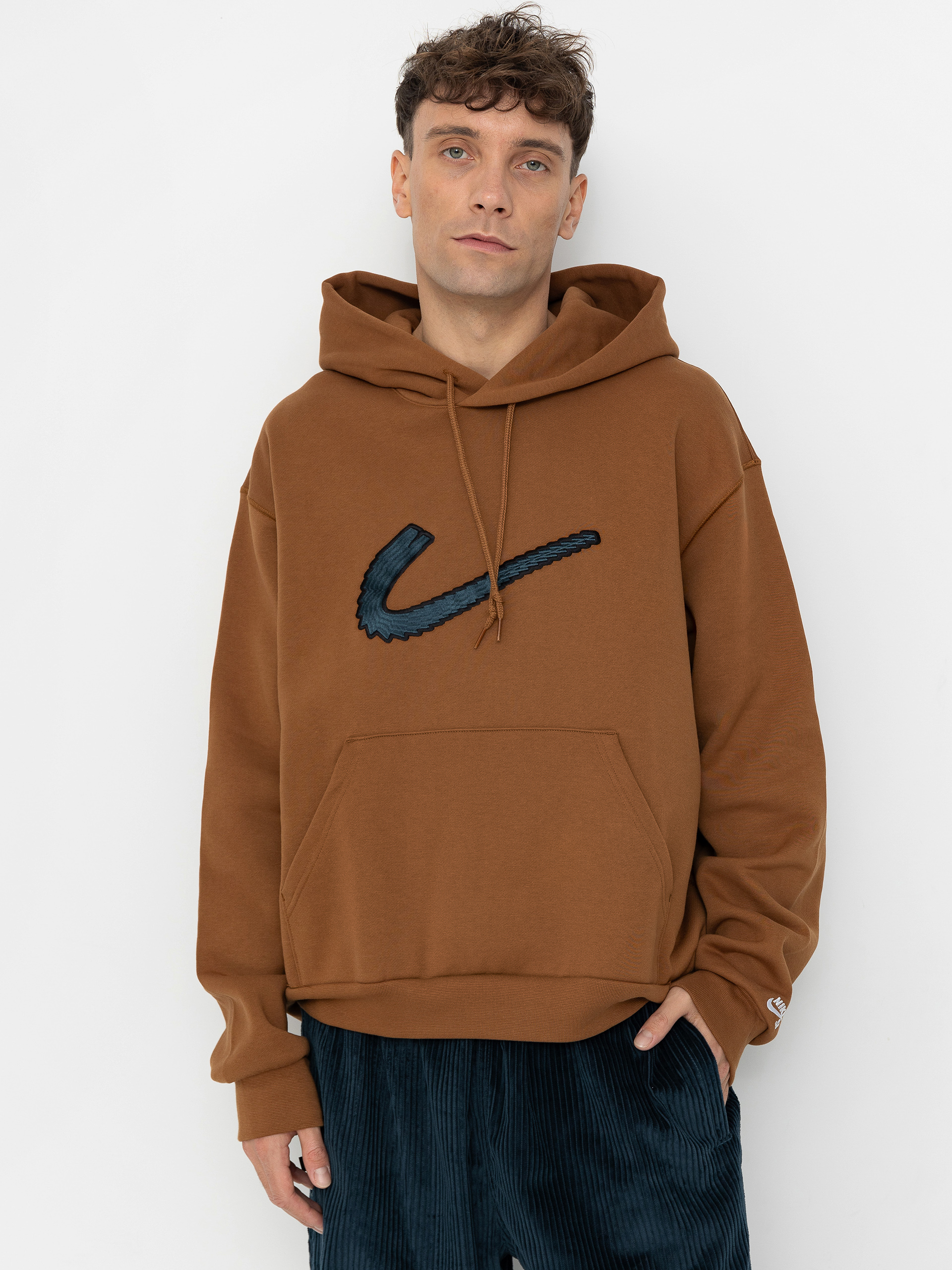 Nike SB Flc N Swoosh HD Hoodie brown (lt british tan/white)