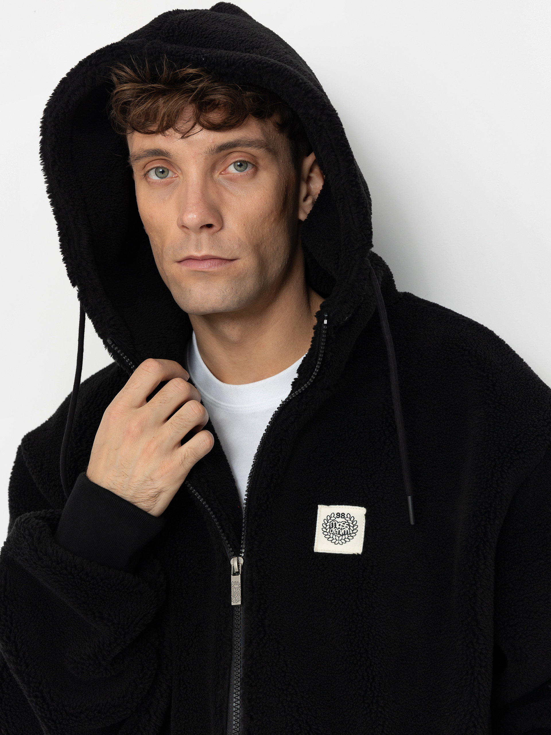 MassDnm Patch Teddy Zip Hoody Jacket (black)