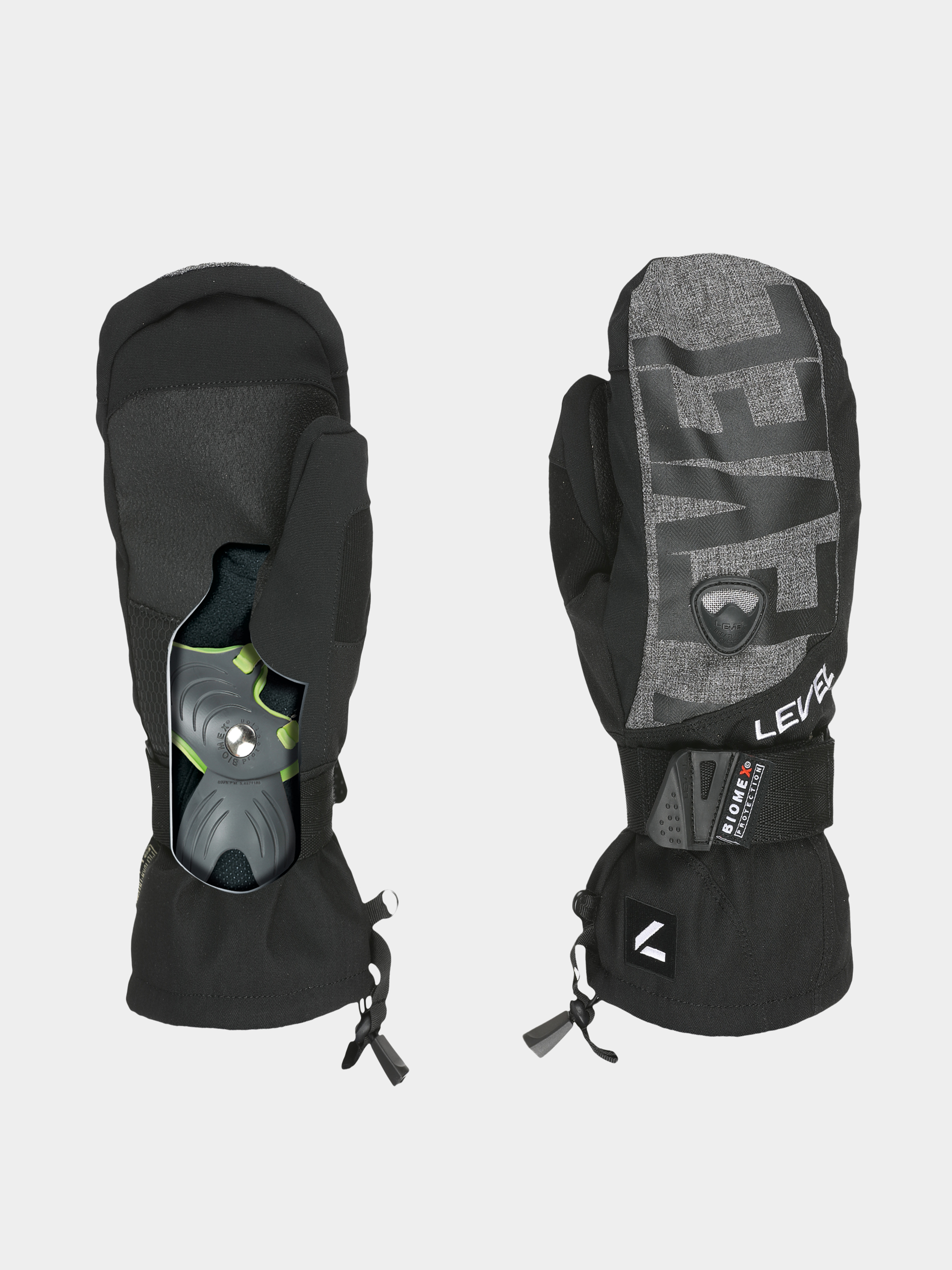 Level Handschuhe Fly Mitt - Schwarz, Grau (black grey)
