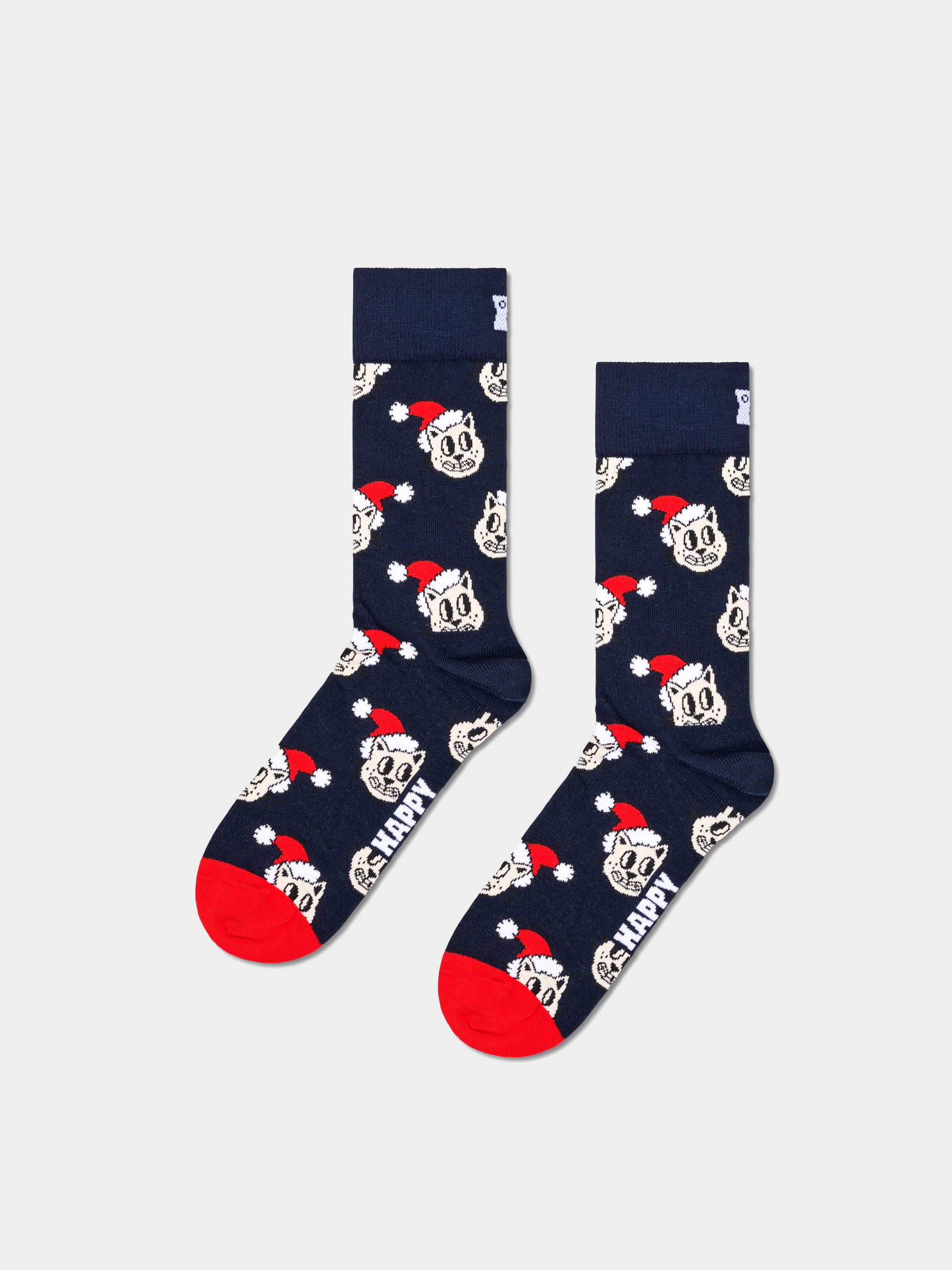 Happy Socks Socken Holiday Cat (navy)