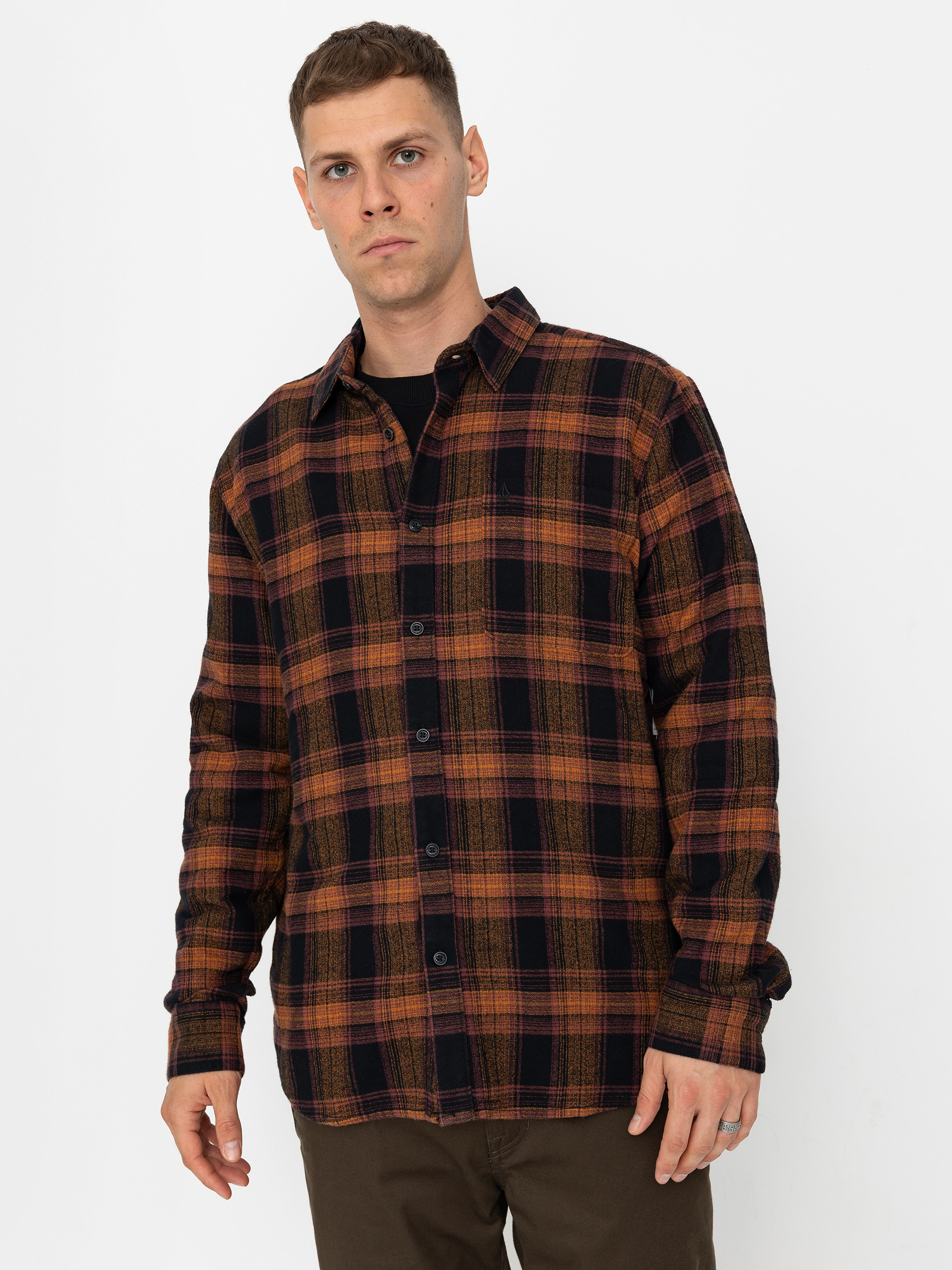 Volcom Baystone Flannel Ls Hemd (black)