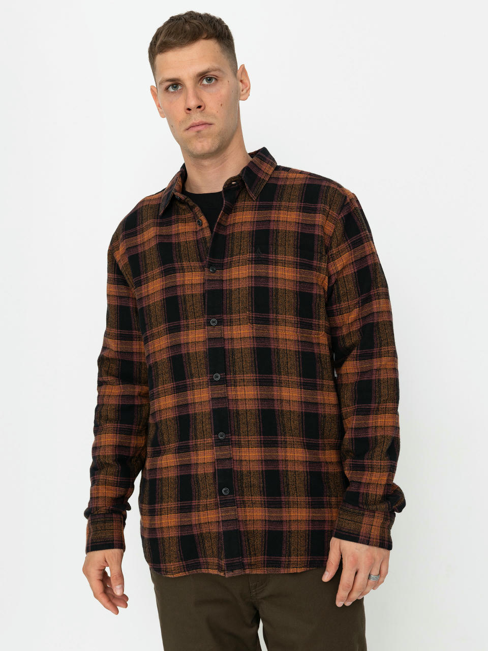 Volcom Baystone Flannel Ls Shirt (black)