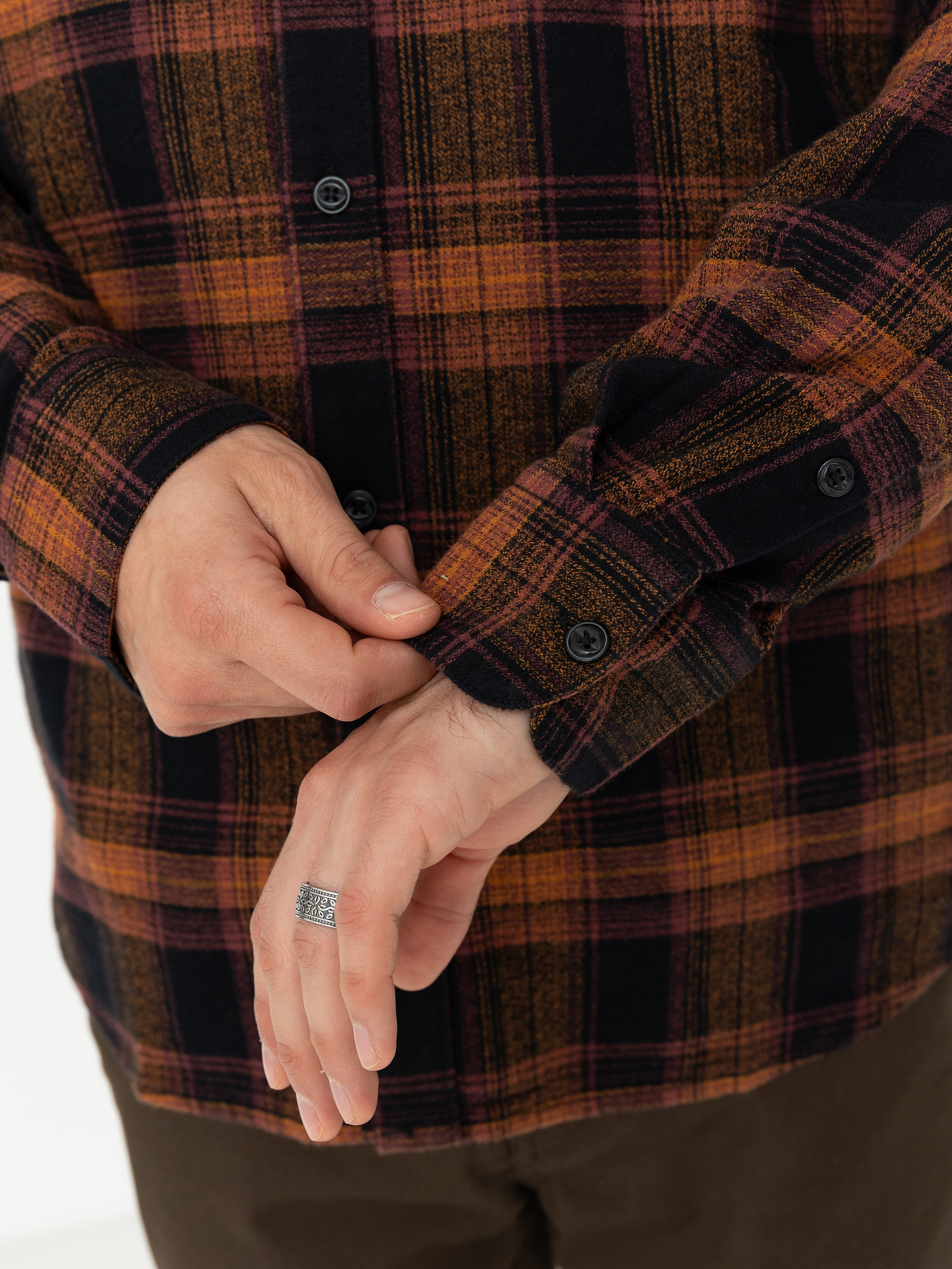 Volcom Baystone Flannel Ls Hemd (black)