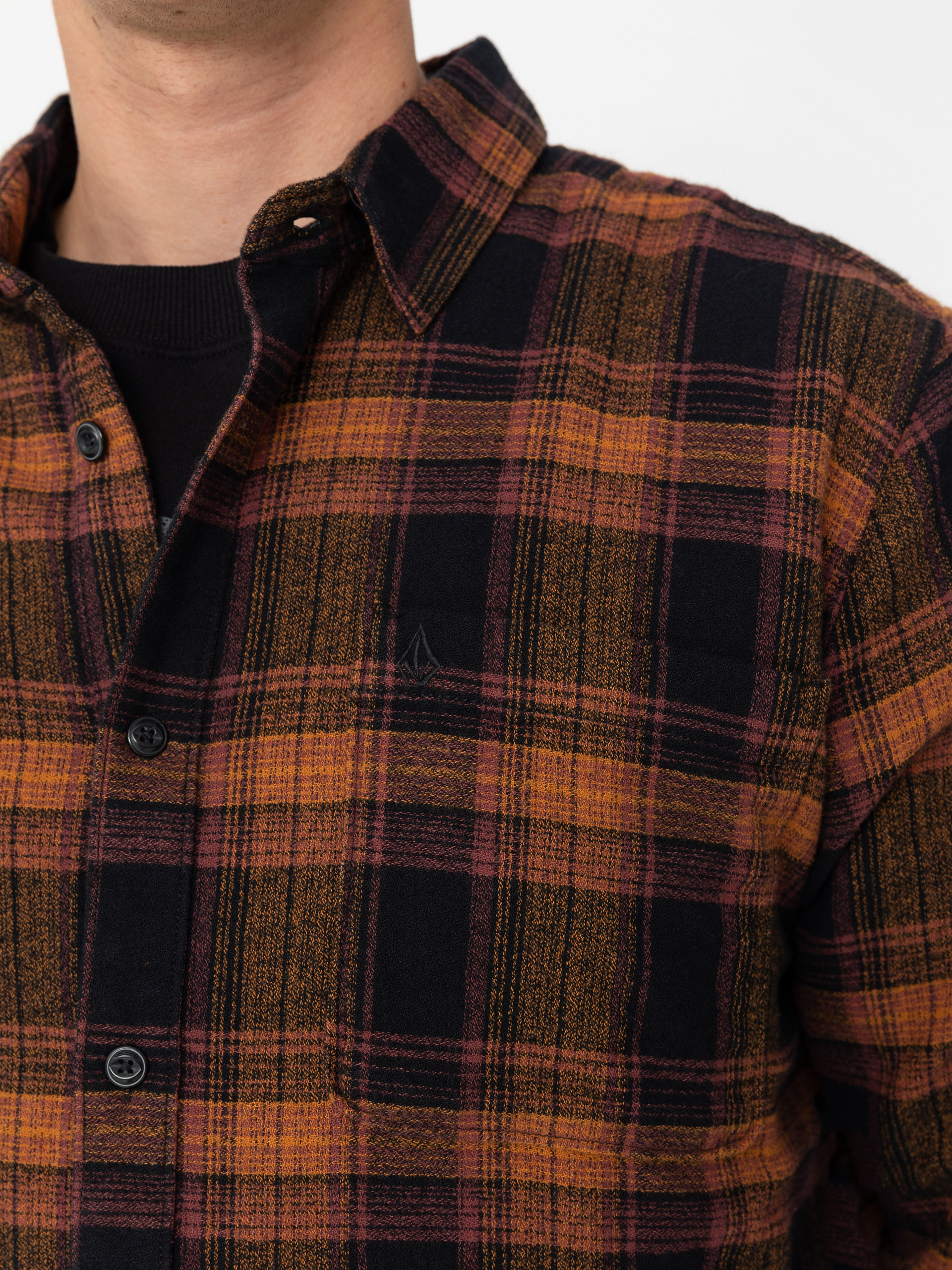 Volcom Baystone Flannel Ls Shirt (black)