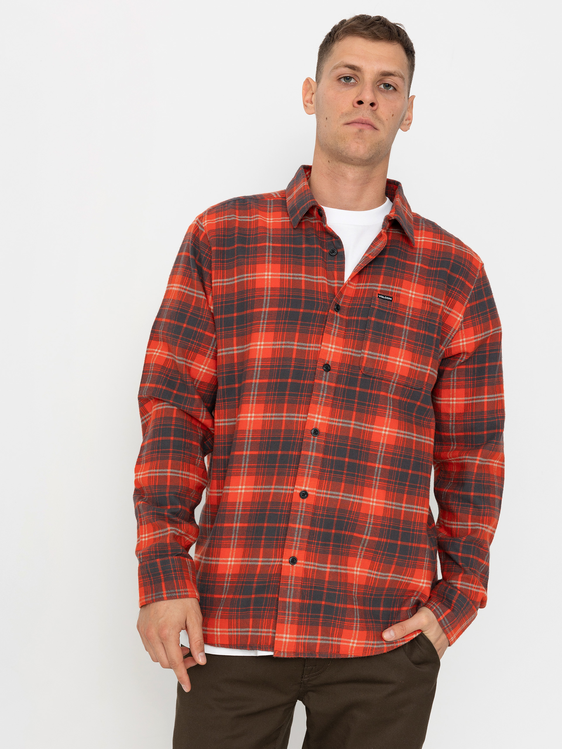 Volcom Caden Plaid Ls Hemd (bright red)