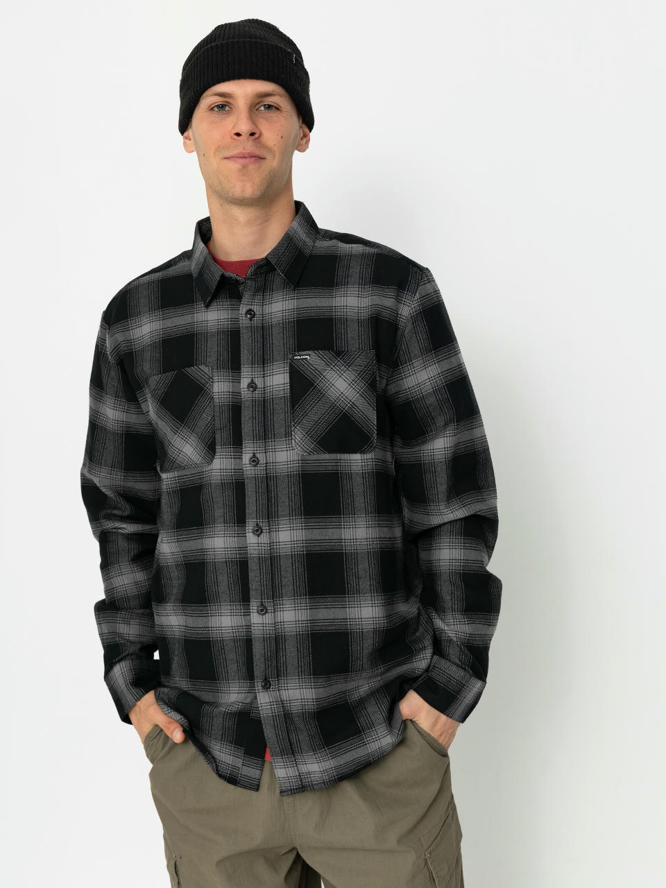 Volcom Netastone Flannel Ls Hemd (black)