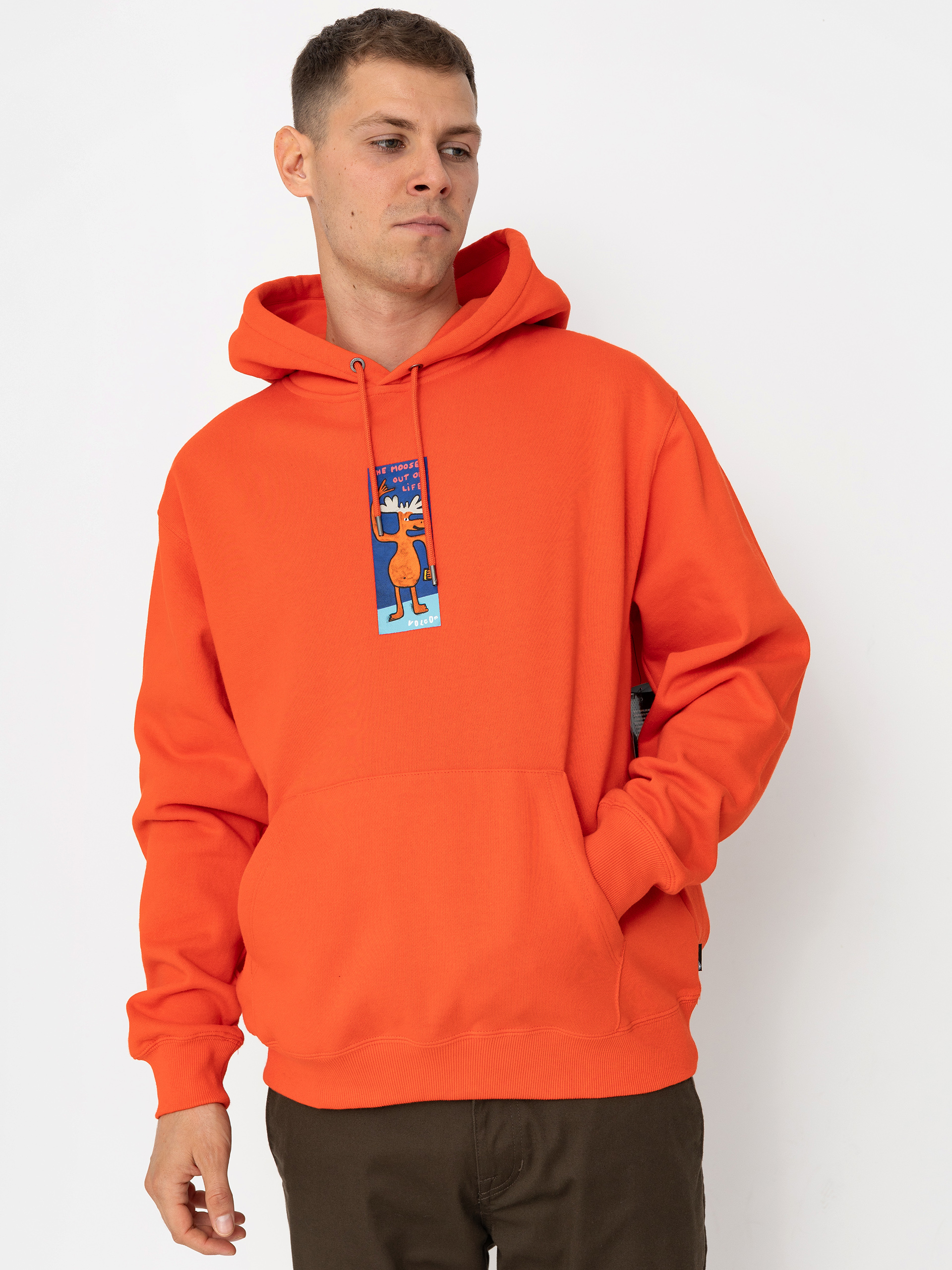 Red volcom hoodie sale