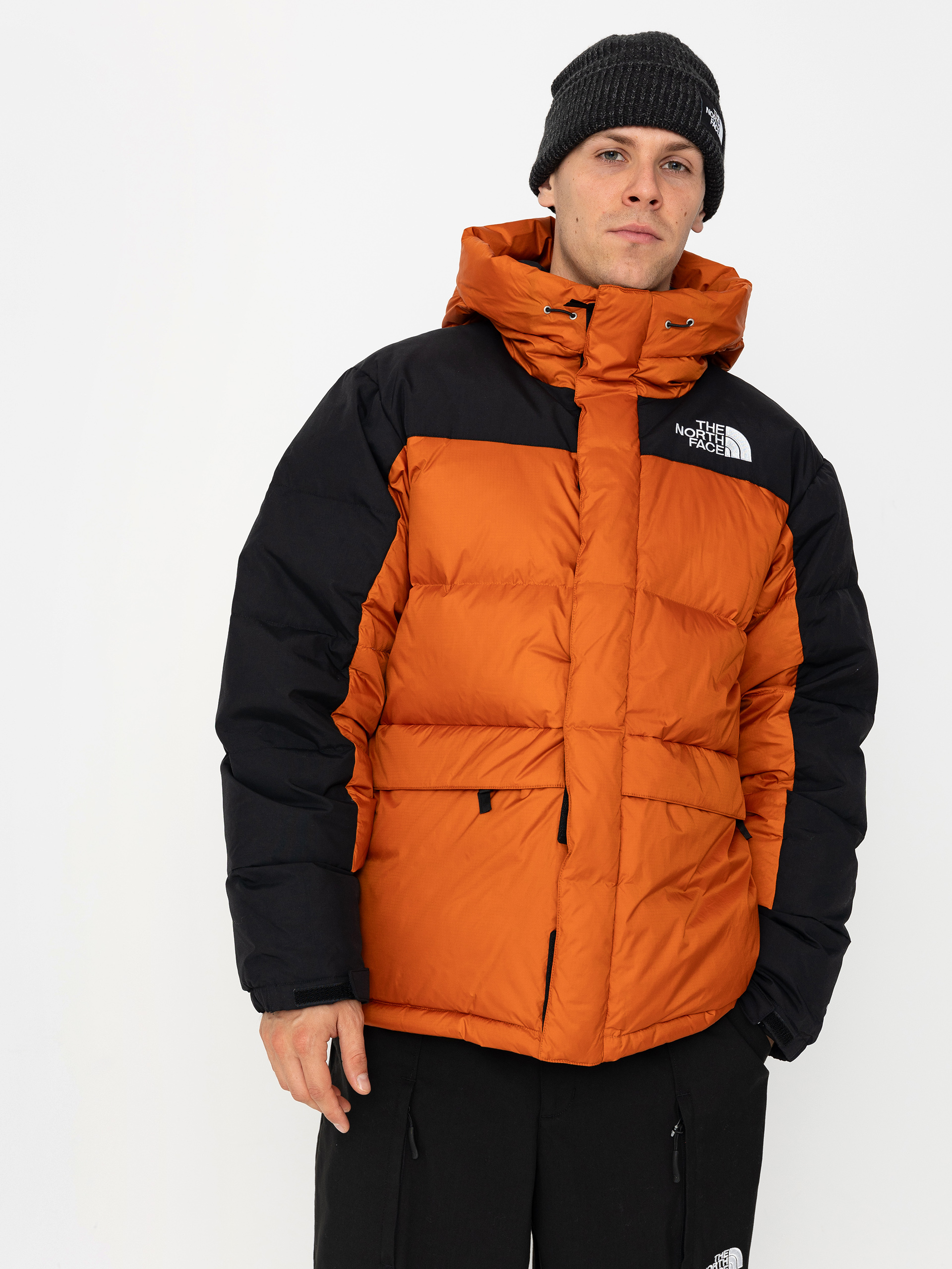 Orange and black north face jacket on sale