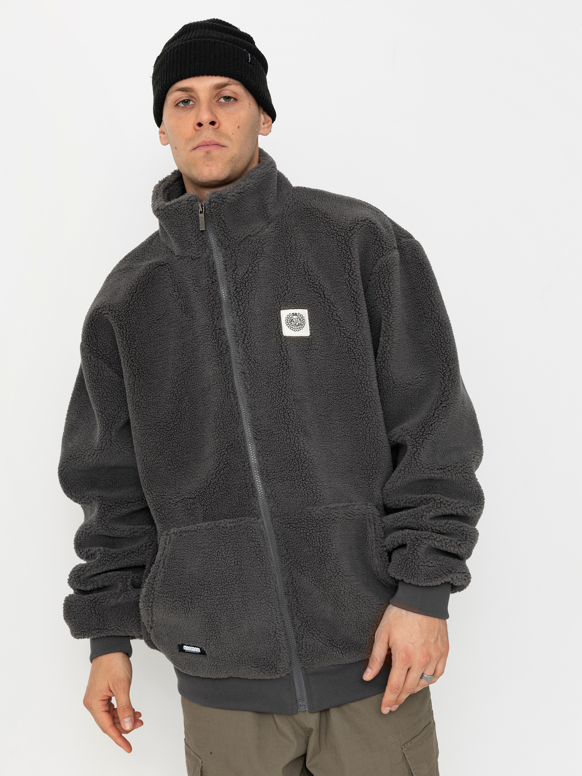 MassDnm Patch Teddy Zip Jacke (grey)