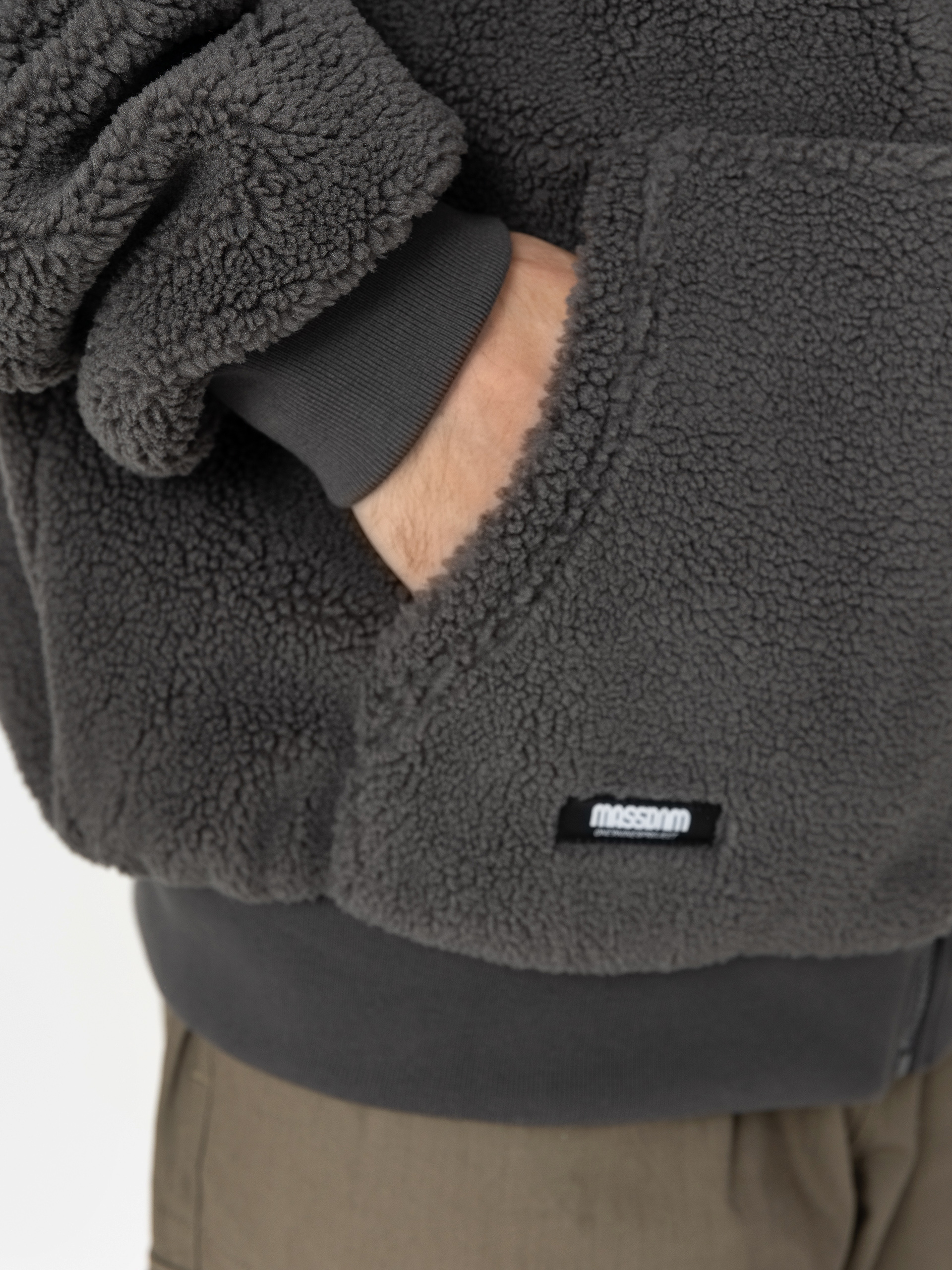 MassDnm Patch Teddy Zip Jacke (grey)