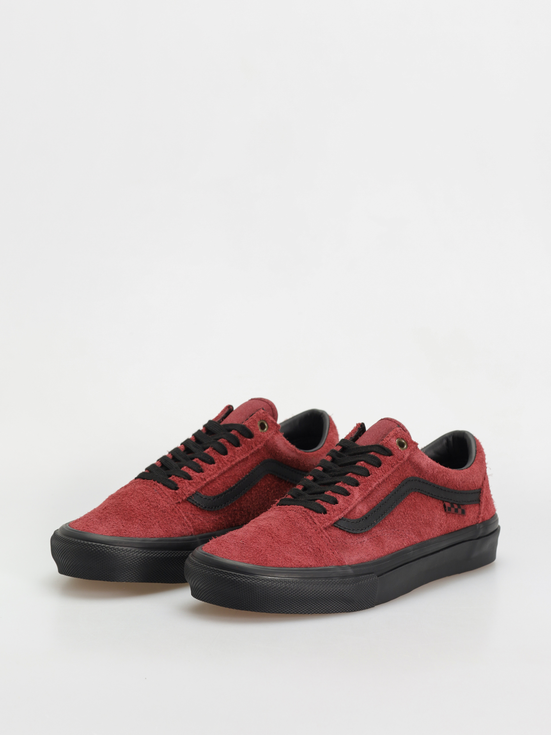 Vans Schuhe Skate Old Skool (hairy suede black/burgundy)