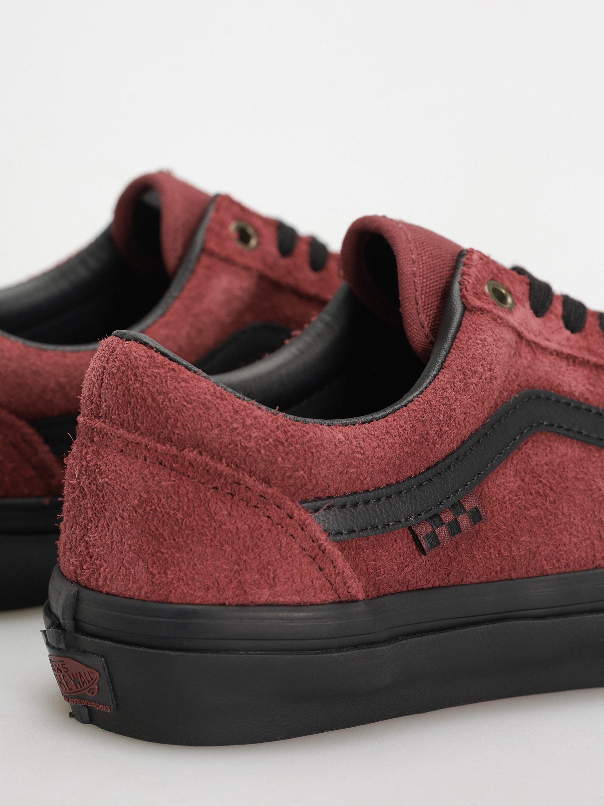 Vans Schuhe Skate Old Skool (hairy suede black/burgundy)