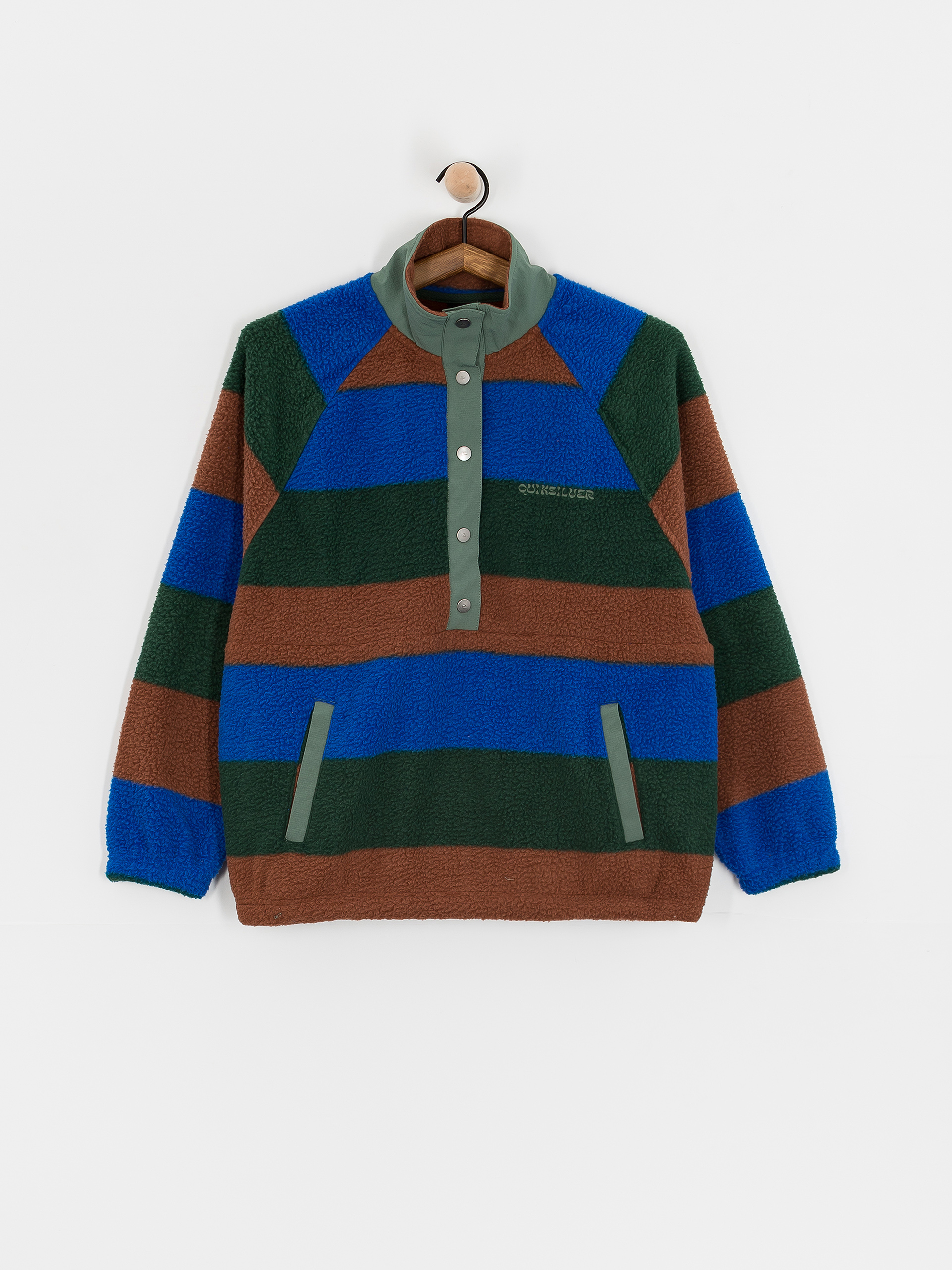 Womens Quiksilver Fleece  Uni Half Zip (printed stripe uni hz forest)