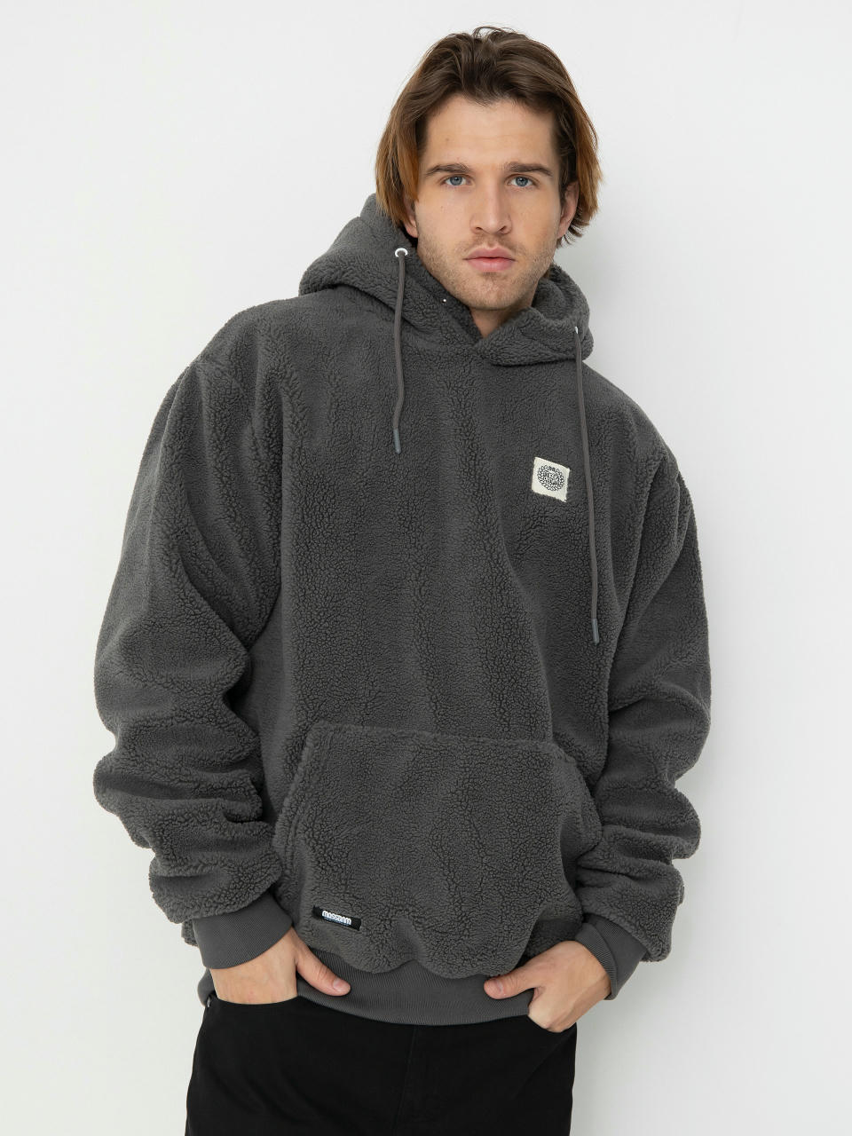 MassDnm Patch Teddy Hoody Jacke (grey)