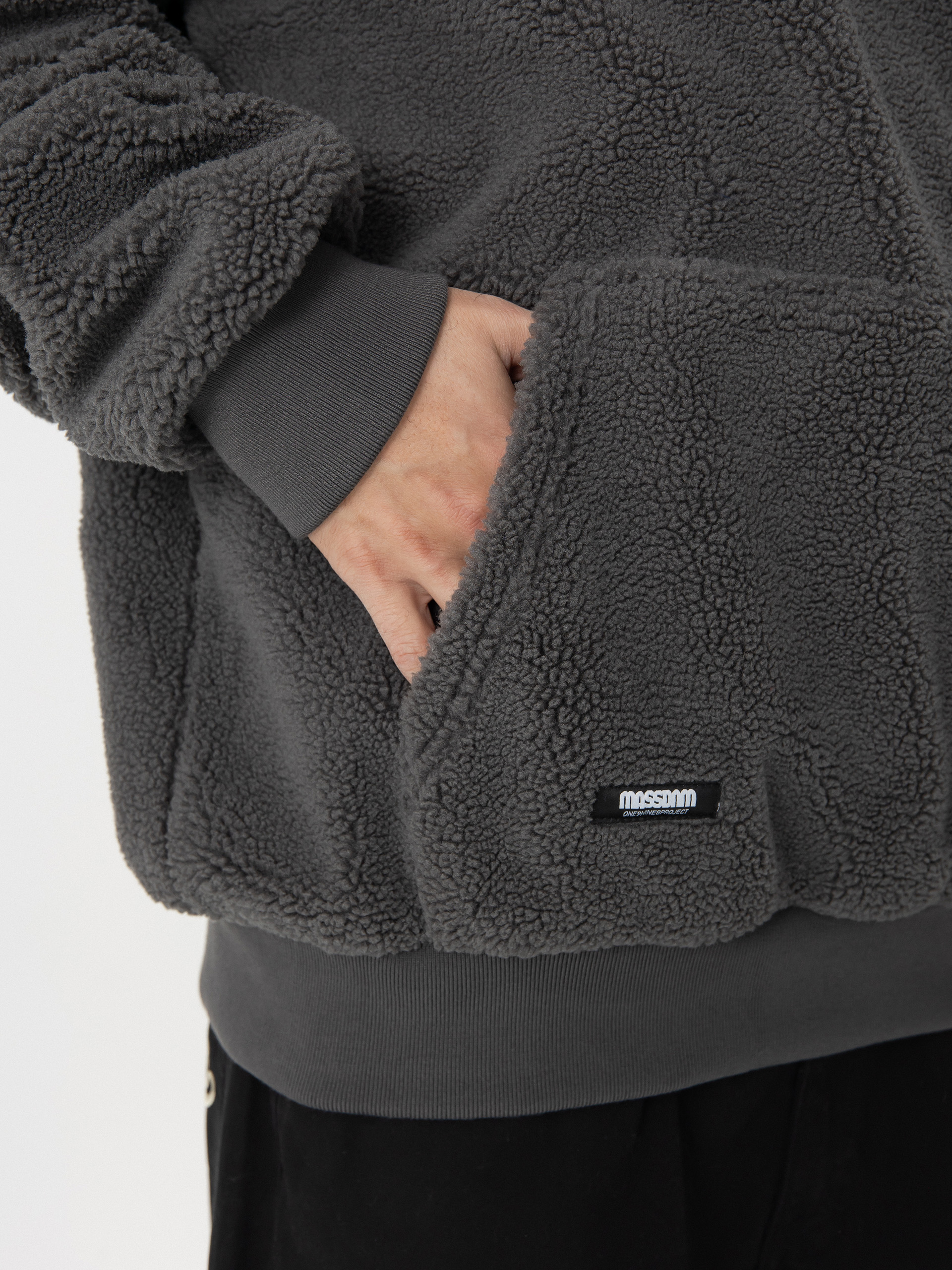 MassDnm Patch Teddy Hoody Jacke (grey)