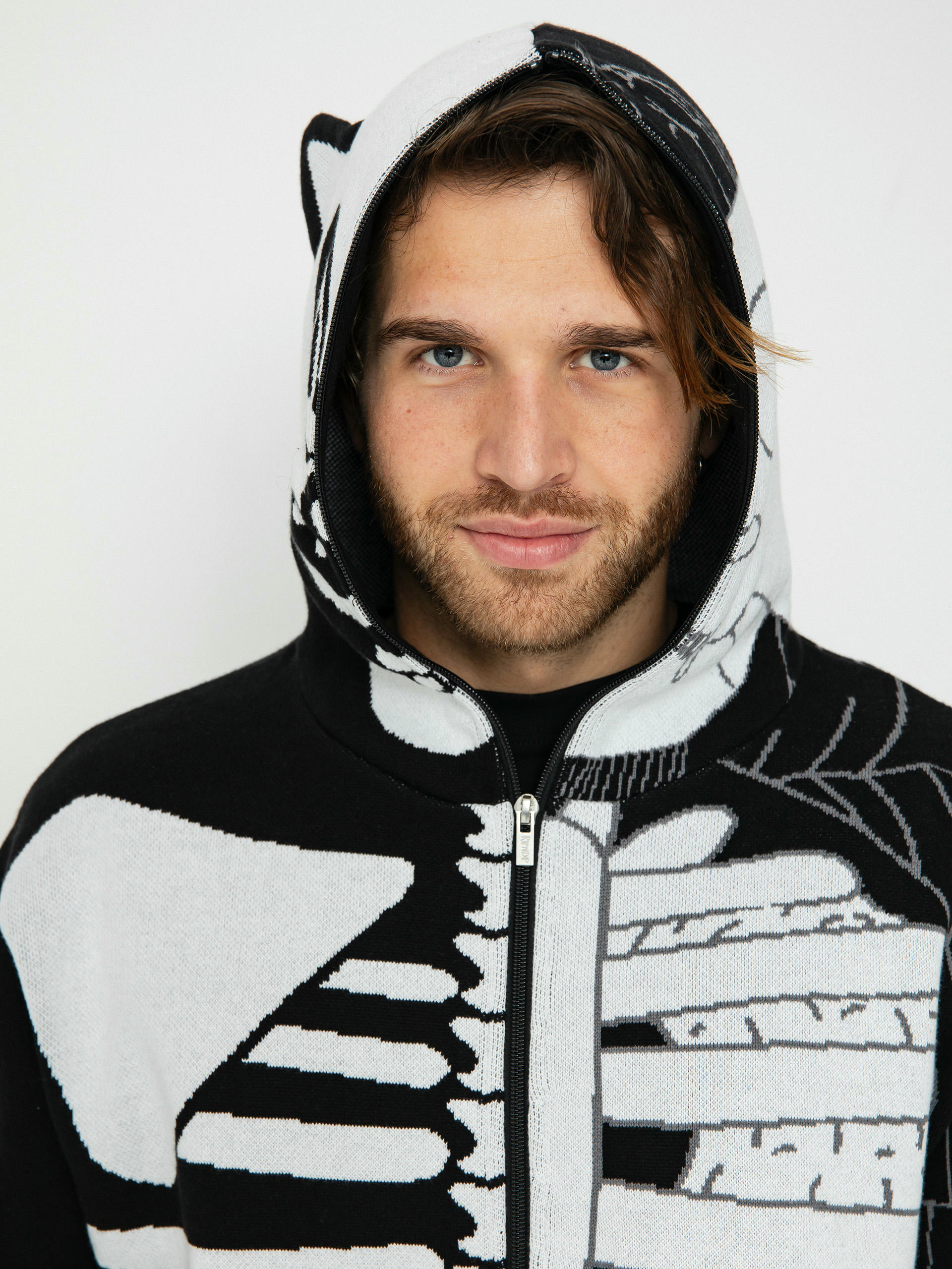 RipNDip Hoodie Skelly Nerm Knit HD (black/white)