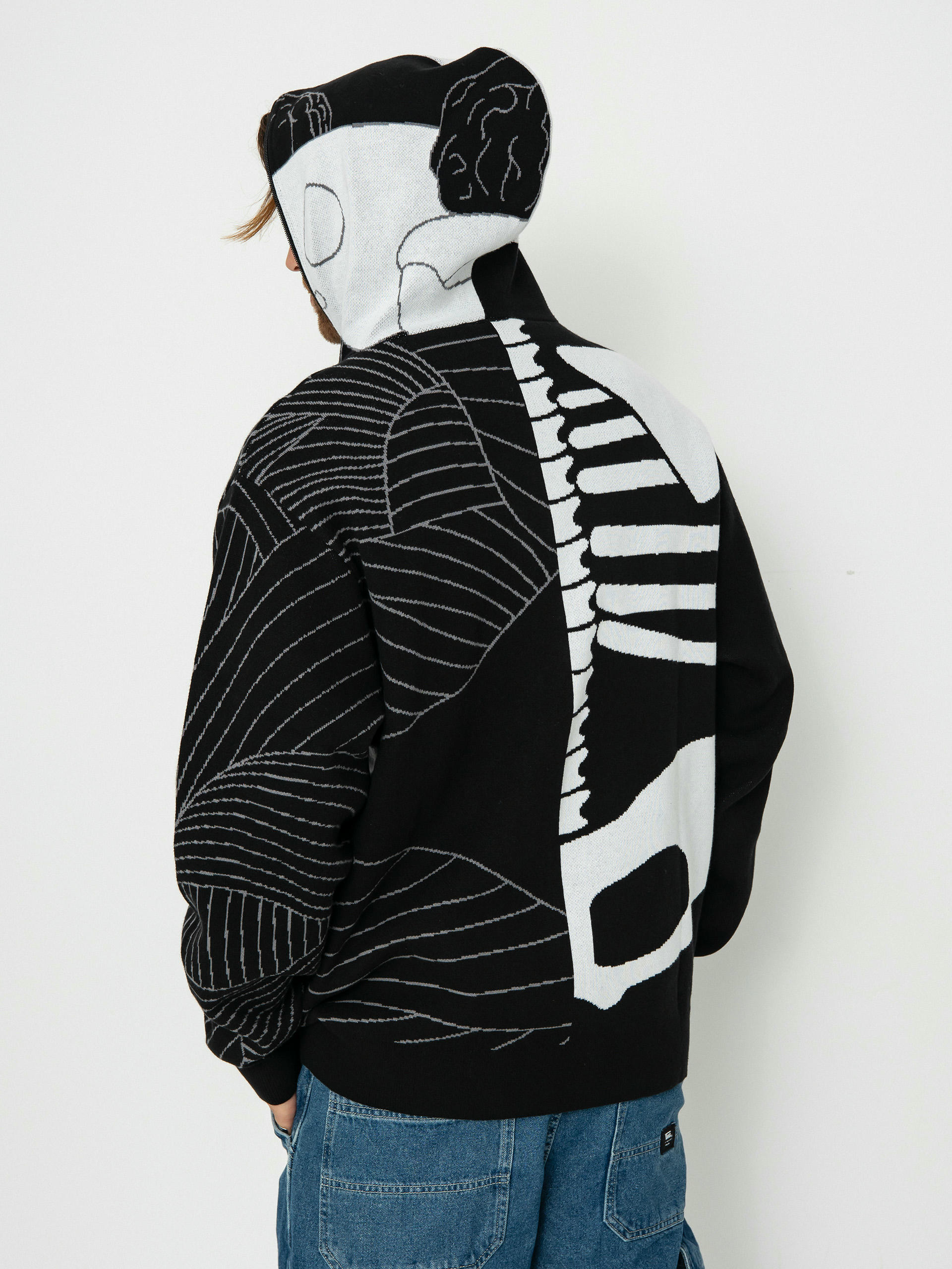 RIPNDIP Skelly Nerm ニット フーディ Black White 送料込み RIPNDIP - Skelly Nerm Black/White - Zipper | Impericon