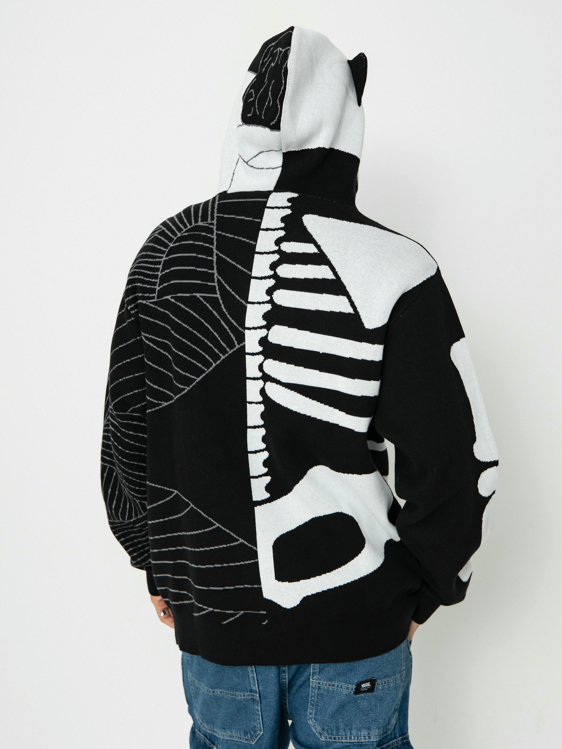 RIPNDIP Skelly Nerm ニット フーディ Black White 送料込み RIPNDIP - Skelly Nerm Black/White - Zipper | Impericon