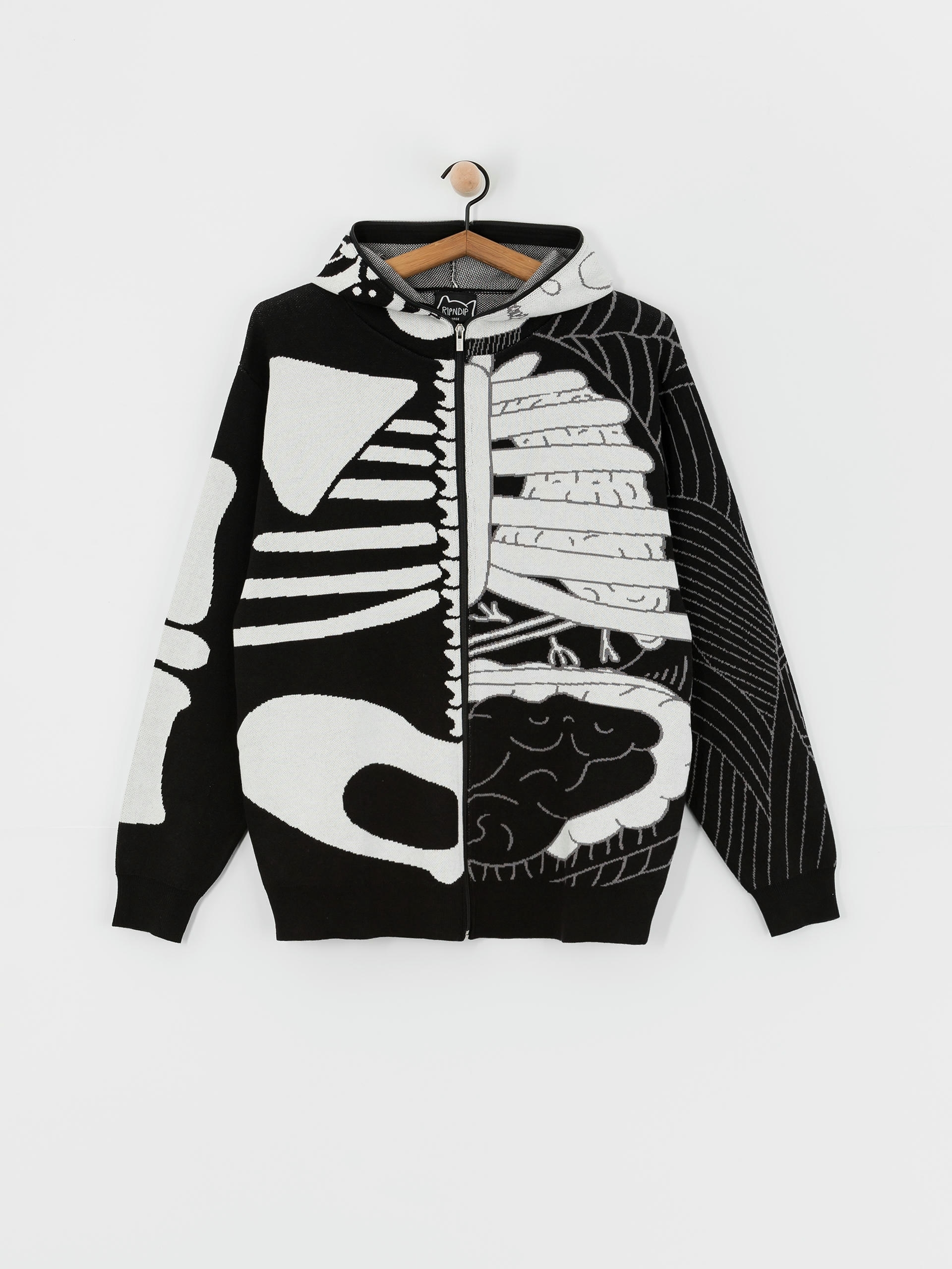 RipNDip Hoodie Skelly Nerm Knit HD - white, black (black/white)