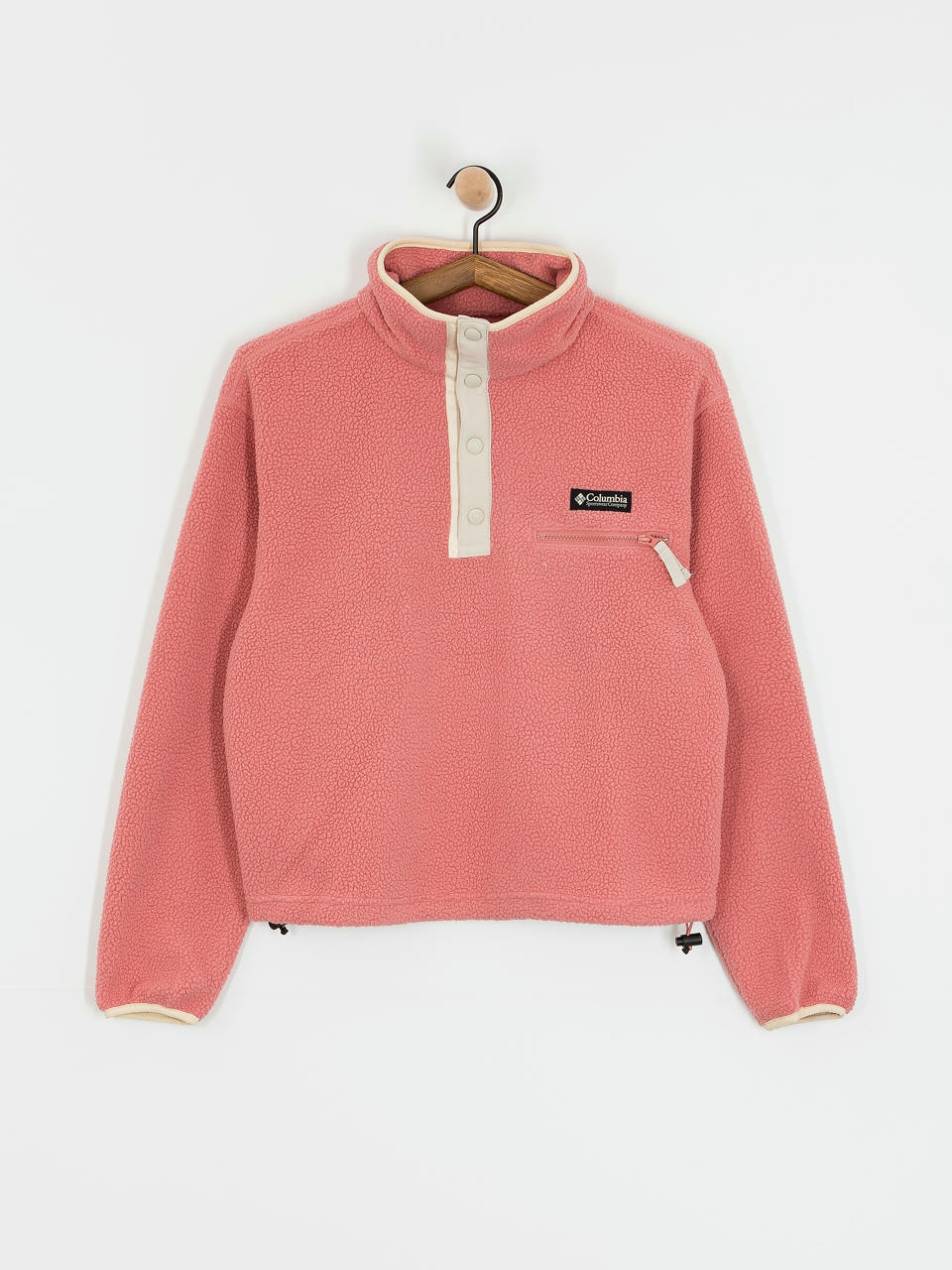 Womens Columbia Helvetia II Cropped Half Snap Fleece  (pink agave)