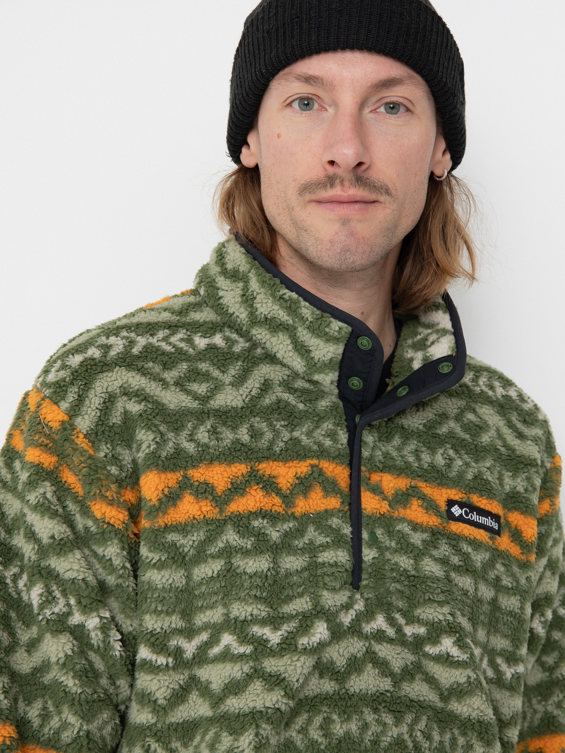 Columbia Fleece Rugged Ridge Half Snap - green, multicolor