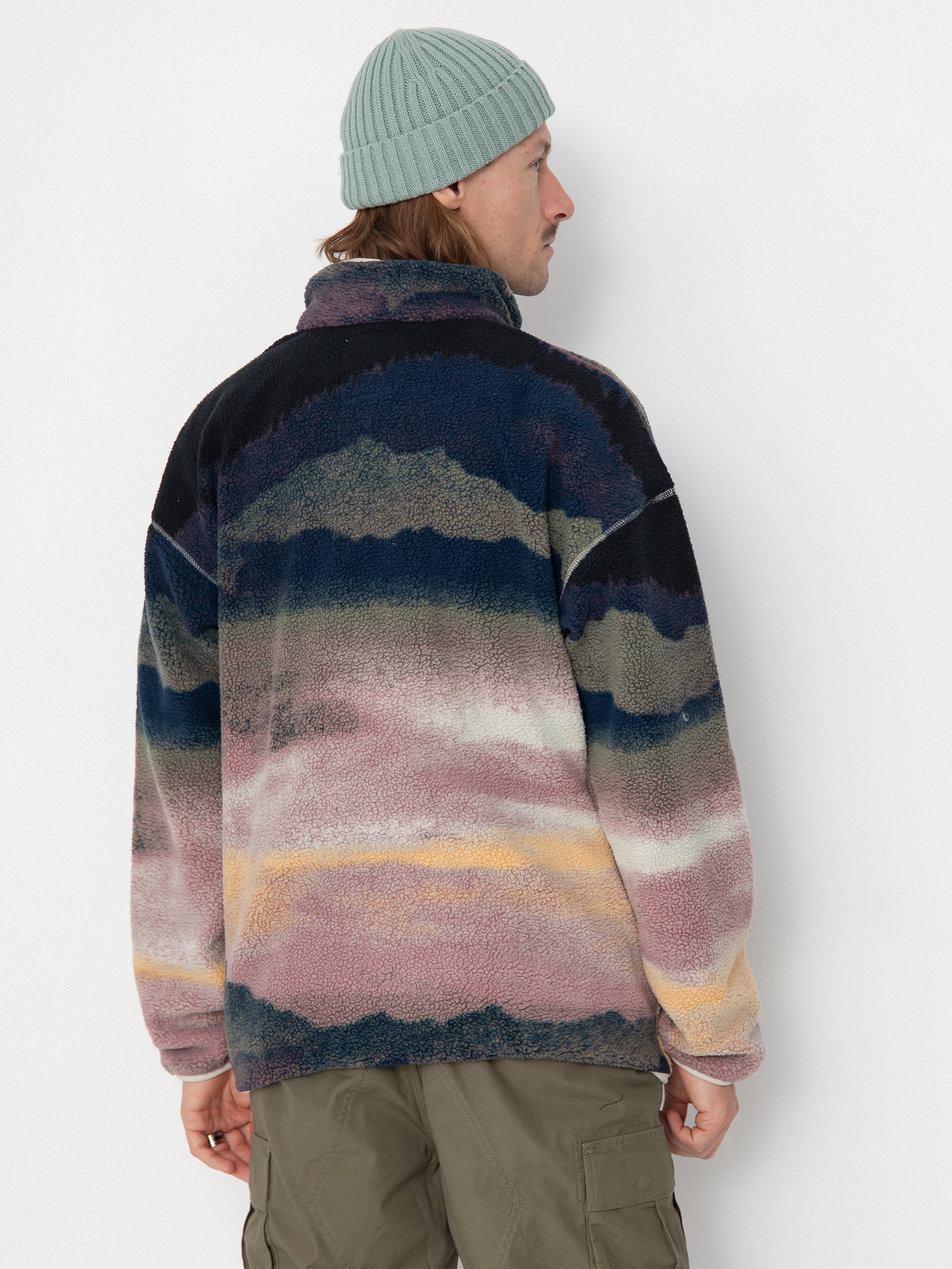 Mens Columbia Fleece  Helvetia II Printed Half Snap (collegiate navy)