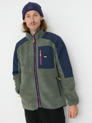 Picture Quilchena Fleece  (green spray dark blue)