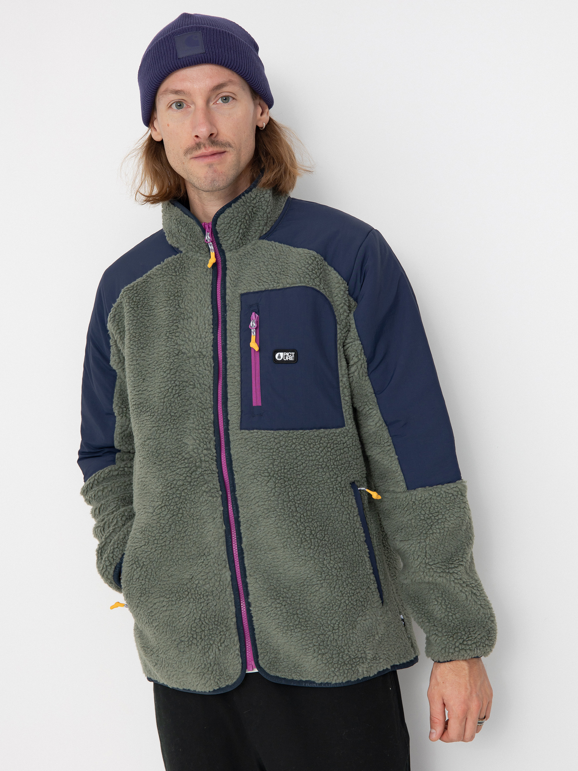 Herren Picture Quilchena Fleece Jacke (green spray dark blue)